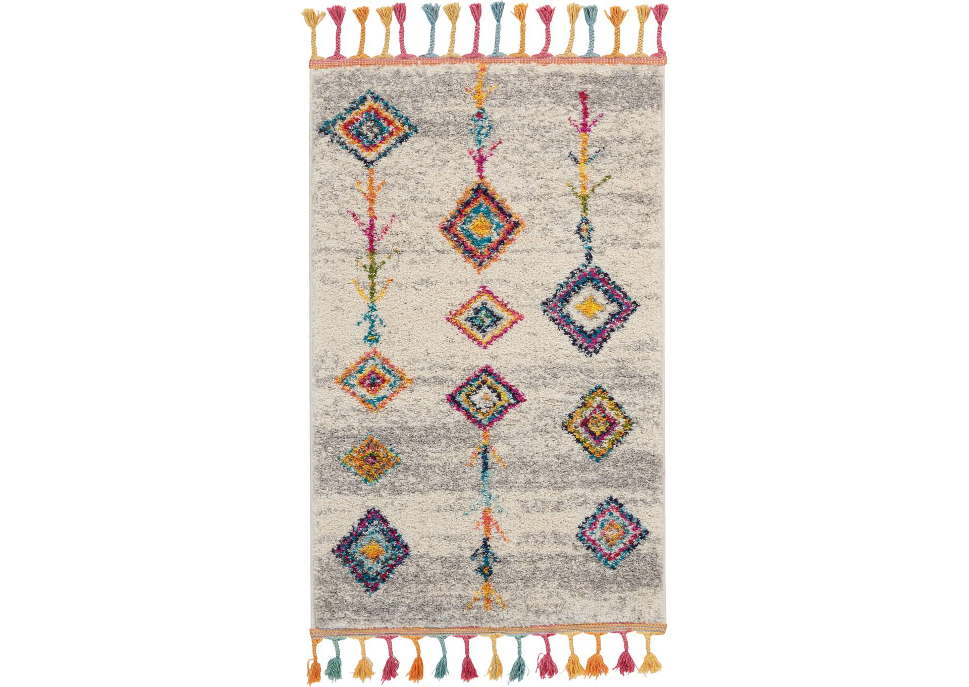 Nourison Nomad 2' X 4' Grey Multicolor Scandinavian Area Rug,Nourison