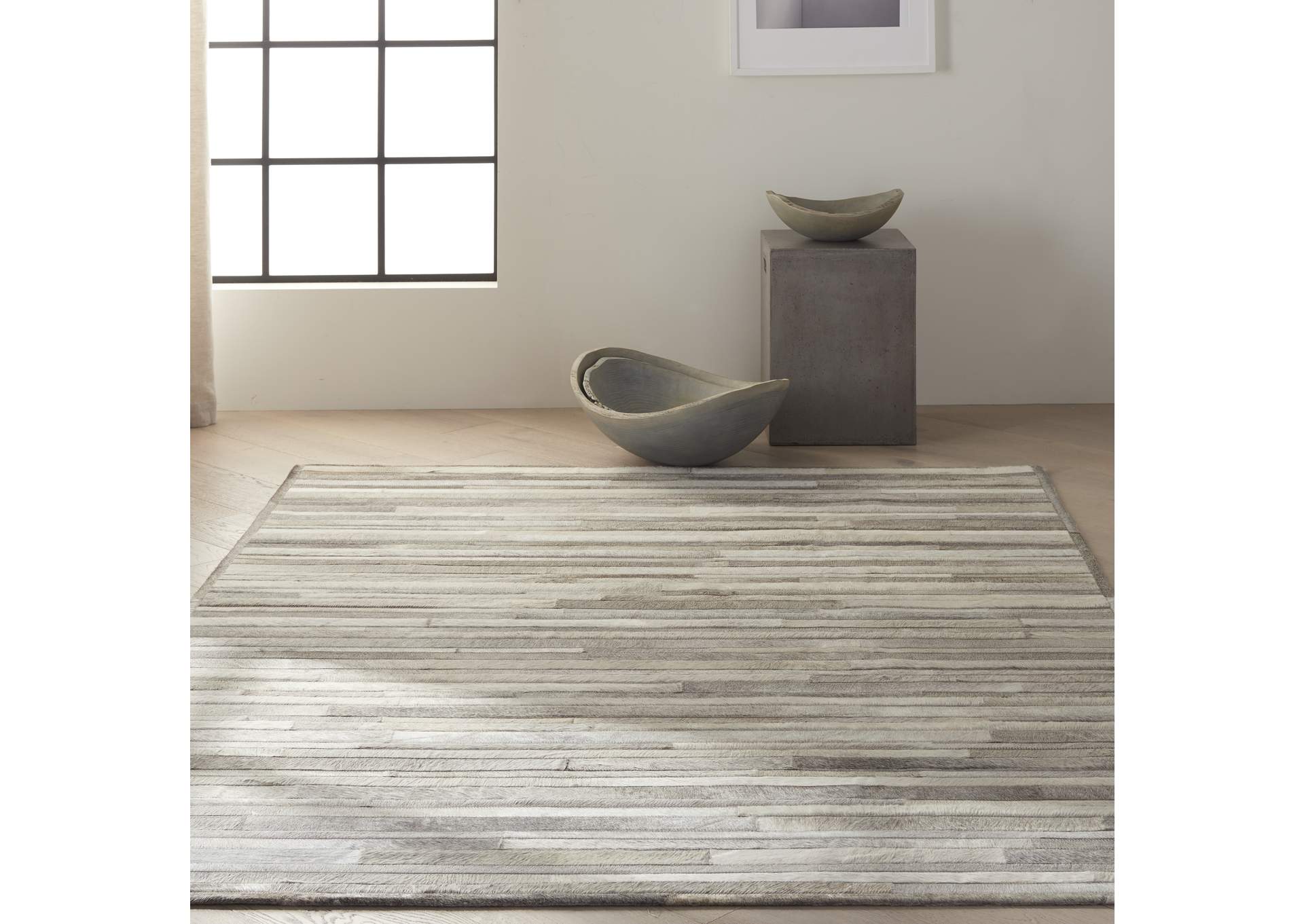Calvin Klein Home Prairie PRA1 Grey 4'x6' Area Rug,Nourison