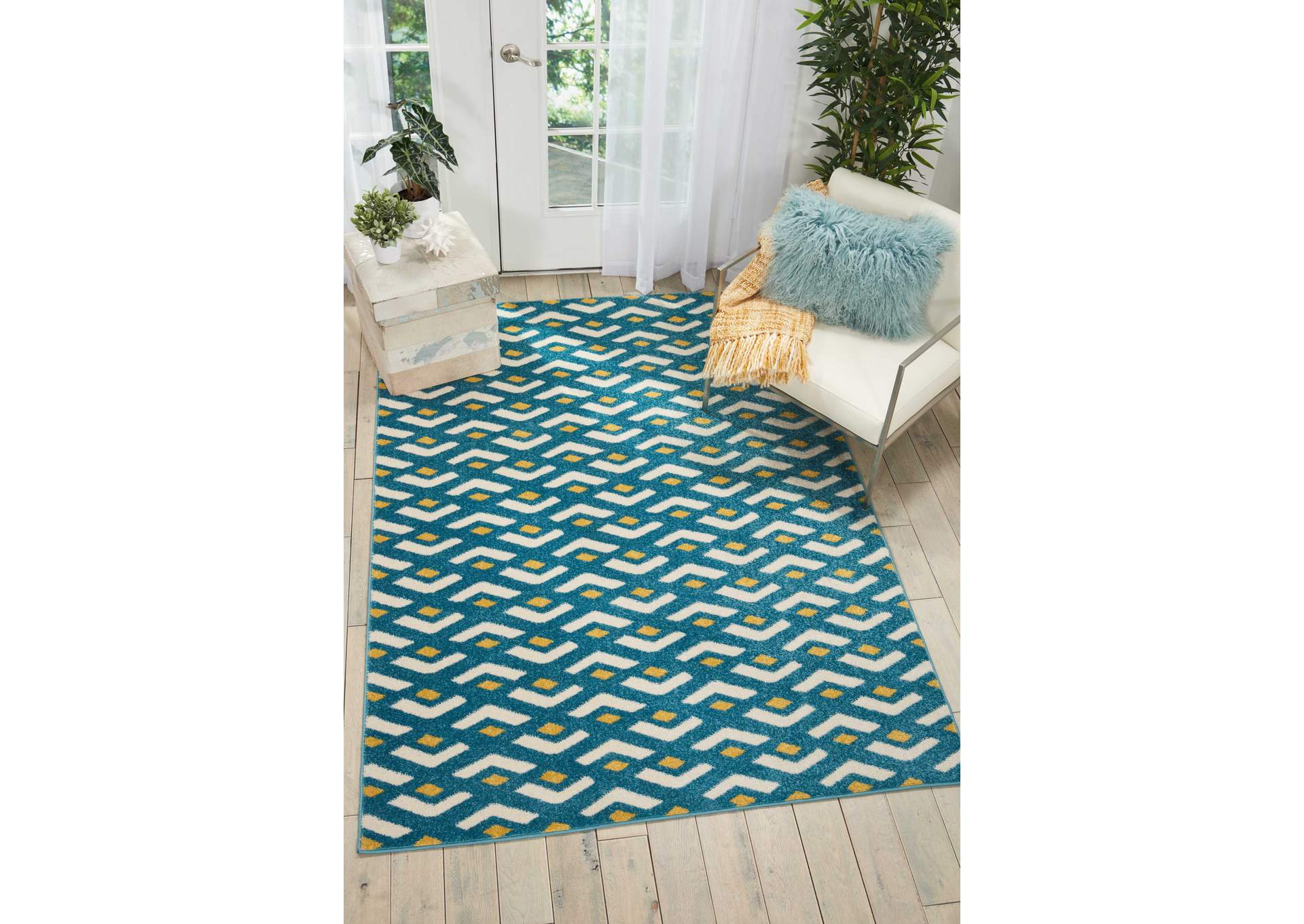 Nourison Harper DS300 Blue 5'x7' Area Rug,Nourison