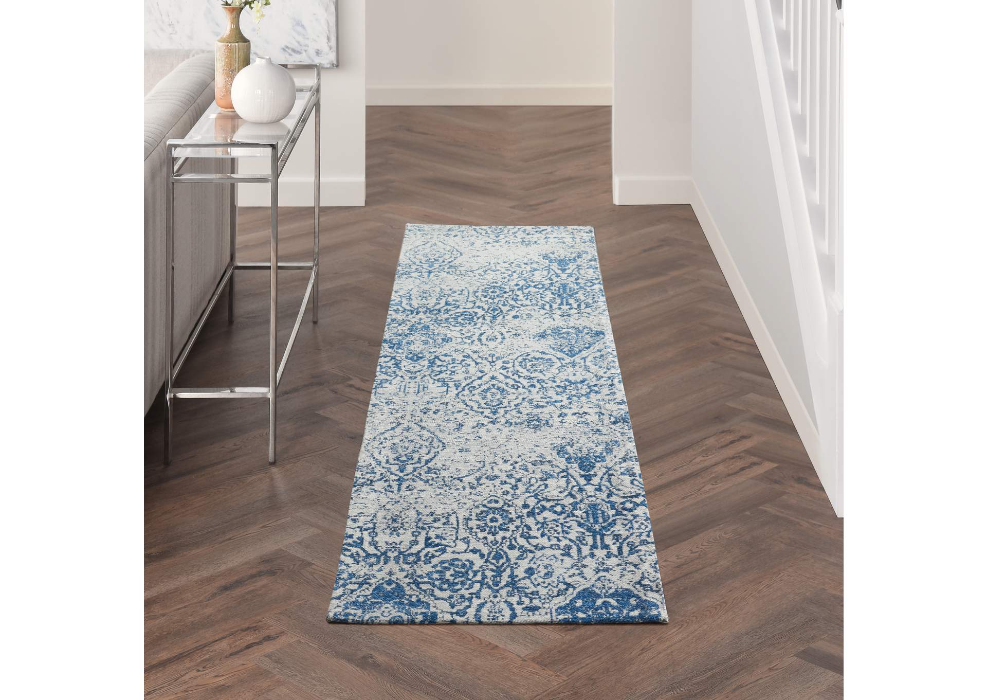 Nourison Damask 8' Runner Area Rug,Nourison