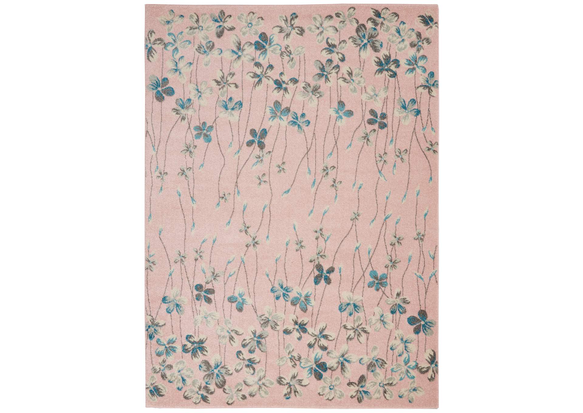Nourison Tranquil TRA04 Pink 4'x6' Floral Area Rug,Nourison