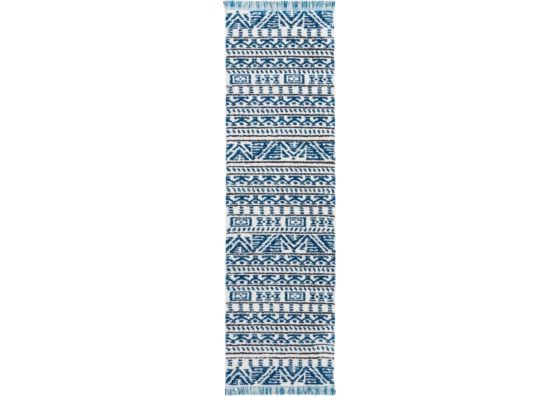 Nourison Kamala DS503 Blue and White 8' Runner Hallway Rug,Nourison