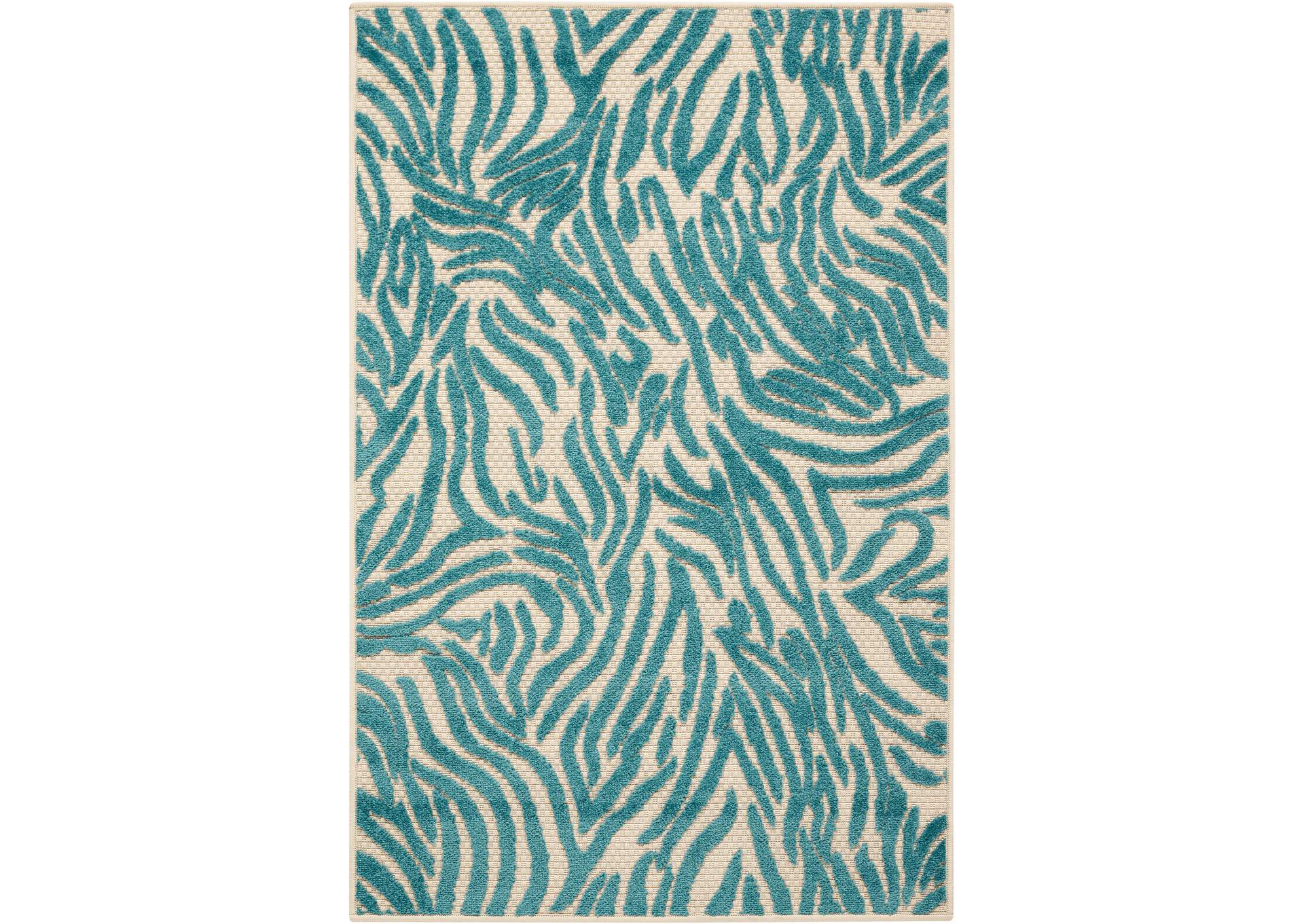 Nourison Aloha ALH04 Blue 3'x4' Indoor-outdoor Area Rug,Nourison