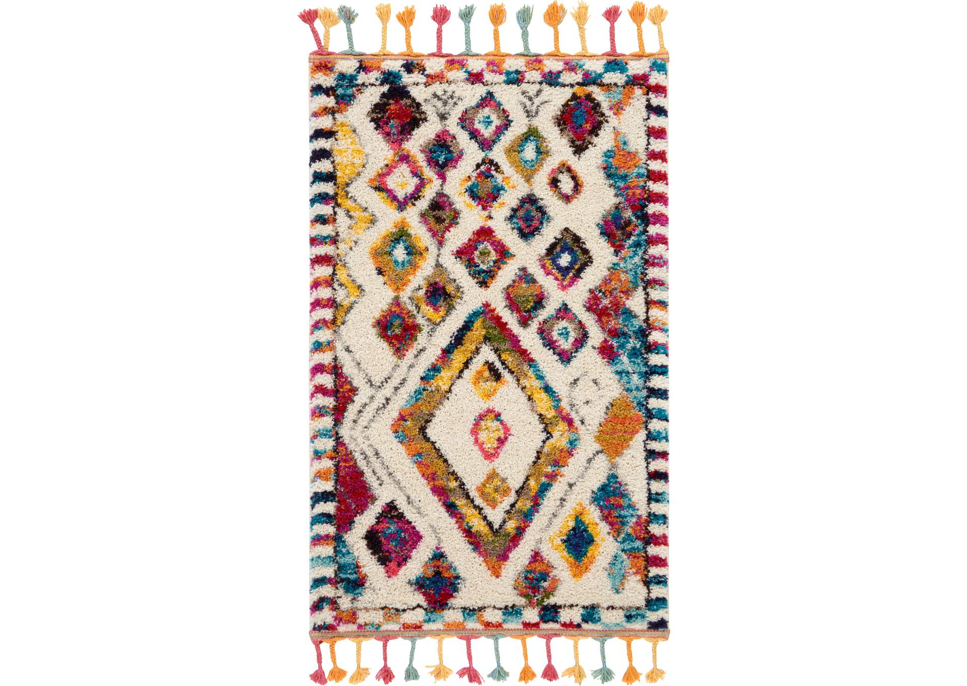 Nourison Nomad 2' X 4' White Multicolor Colorful Area Rug,Nourison