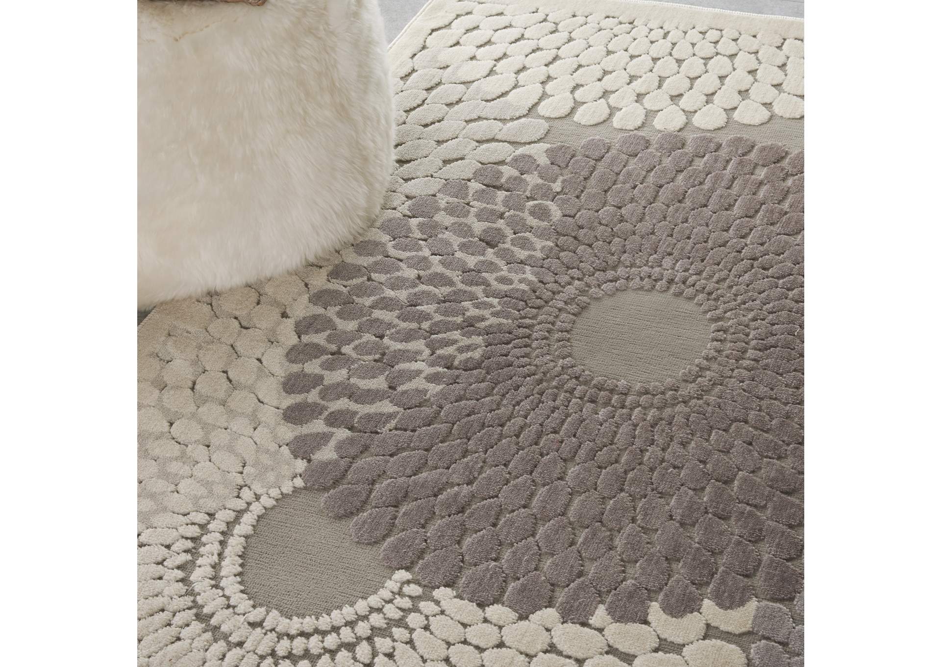 Nourison Graphic Illusions GIL04 Grey 4'x6' Area Rug,Nourison