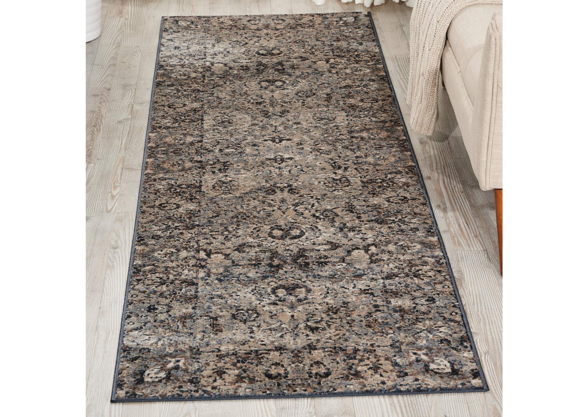 kathy ireland Home Malta MAI03 Grey 8' Runner Hallway Rug,Nourison