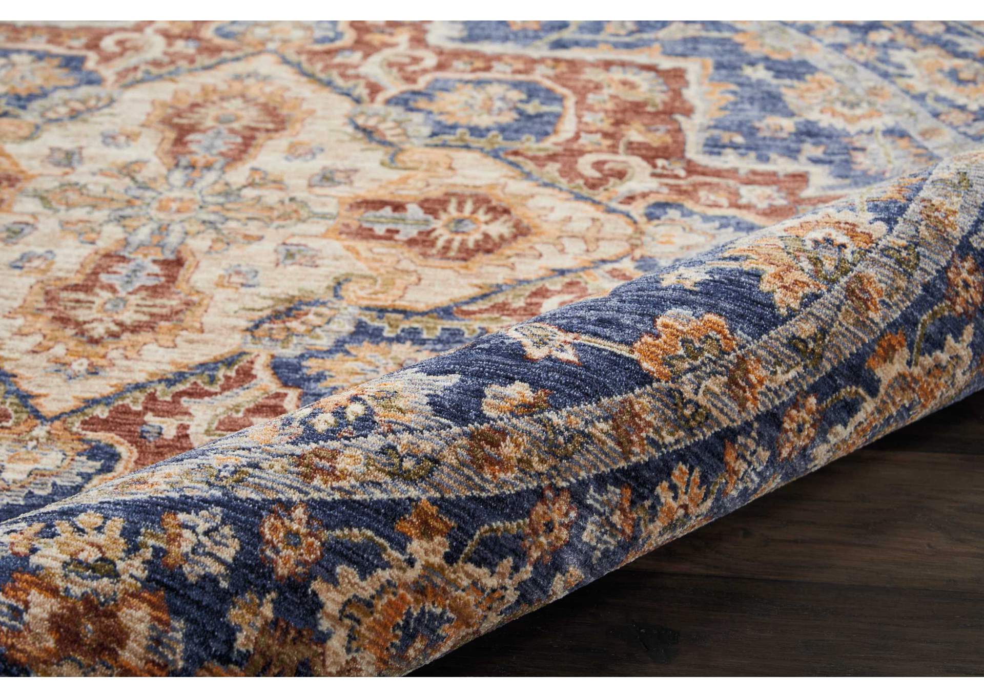 Nourison Lagos LAG01 Blue Multicolor 5' Round Area Rug,Nourison