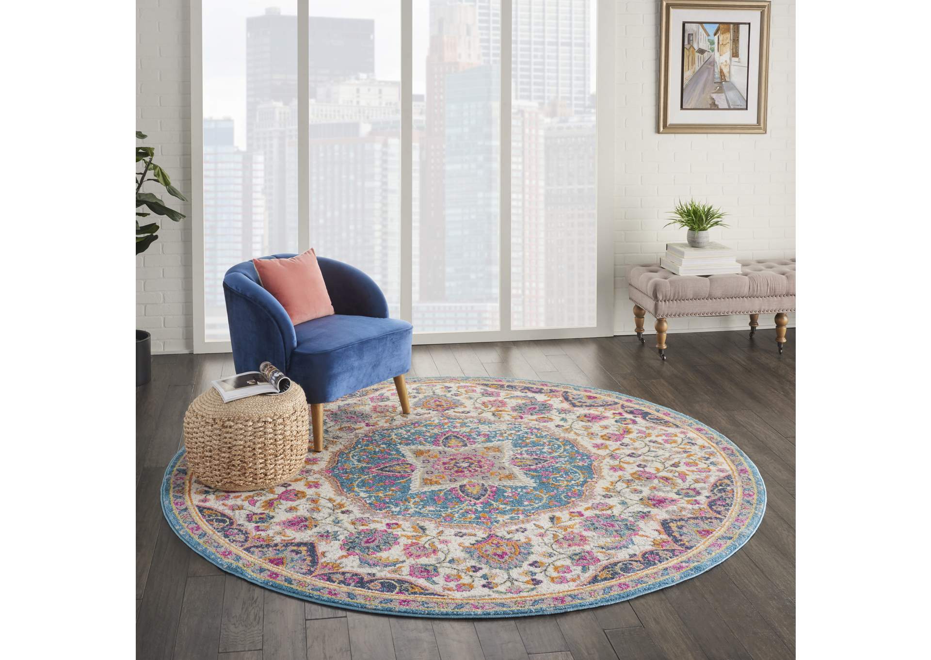 Nourison Passion Bohemian Ivory Multi Colored Area Rug,Nourison