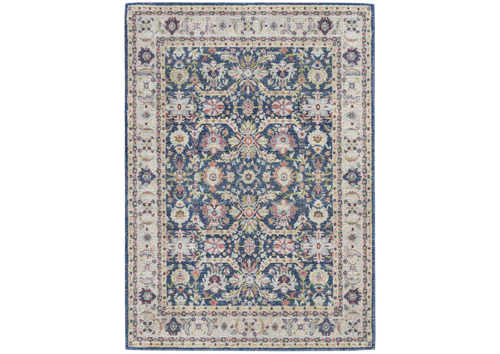Nourison Ankara Global ANR13 Navy Blue Multicolor 5'x8' Persian Area Rug,Nourison