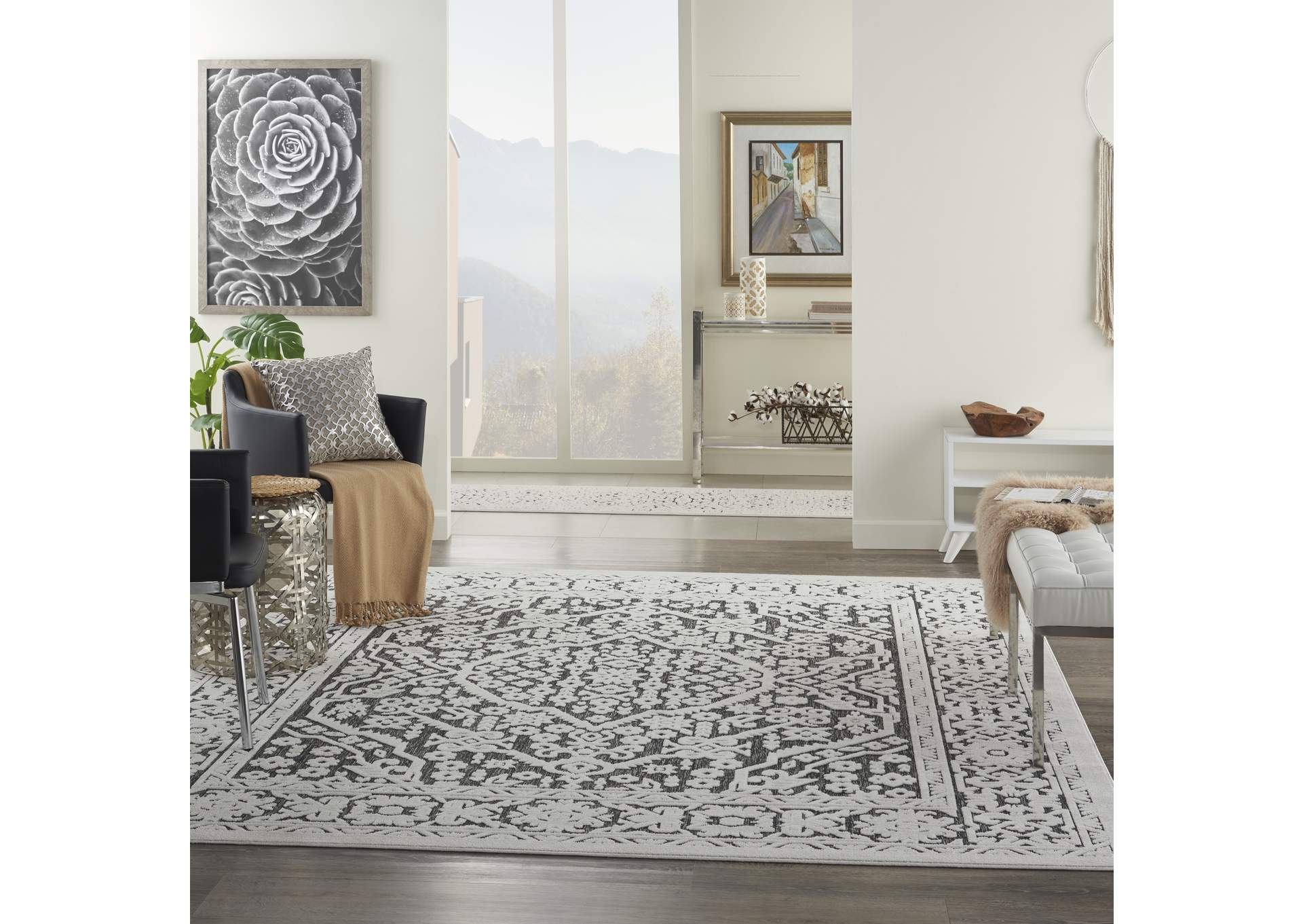 Nourison Key Largo 9'x12' Dark Grey Area Rug,Nourison