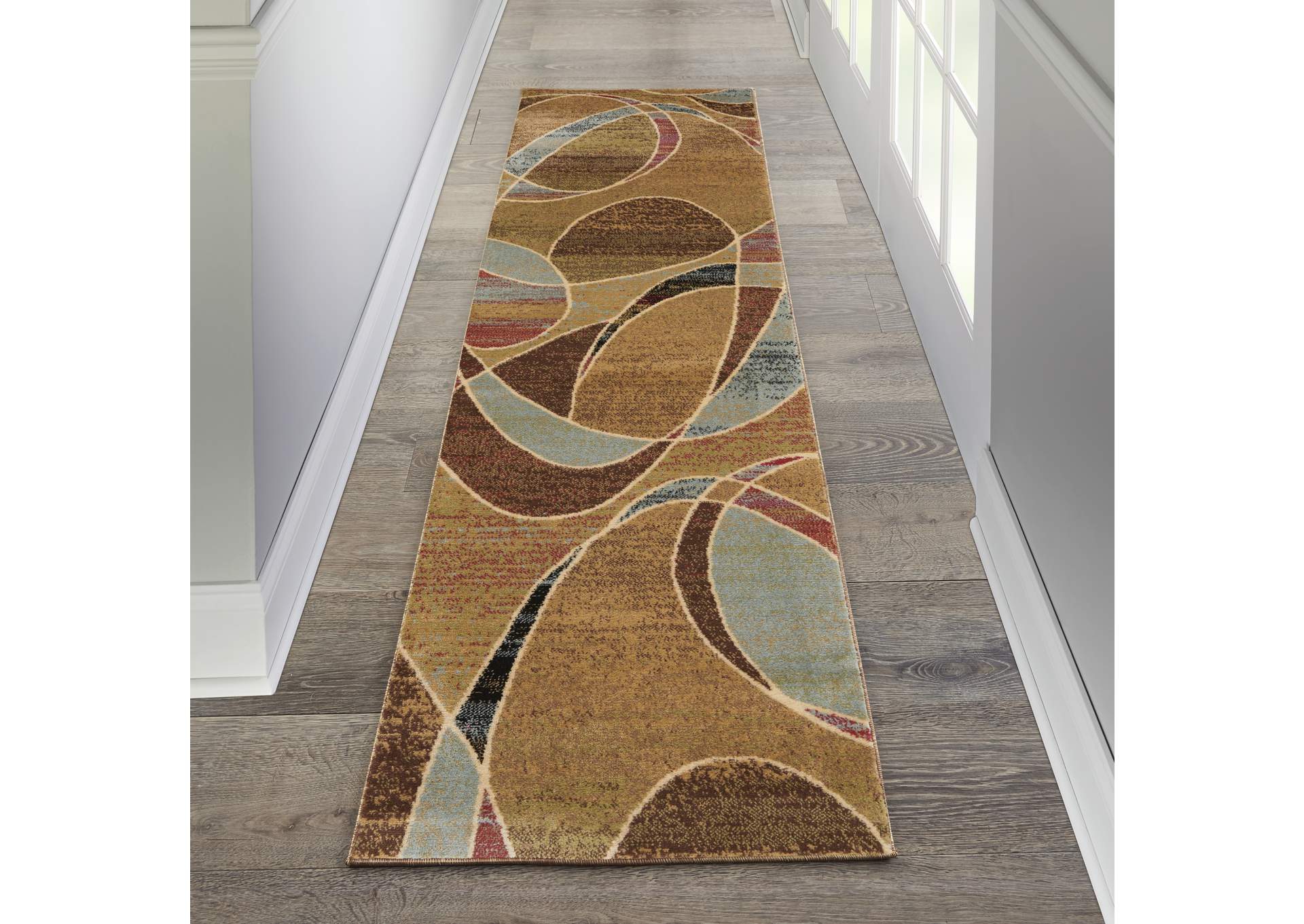 Nourison Expressions XP07 Multicolor 8' Runner Hallway Rug,Nourison