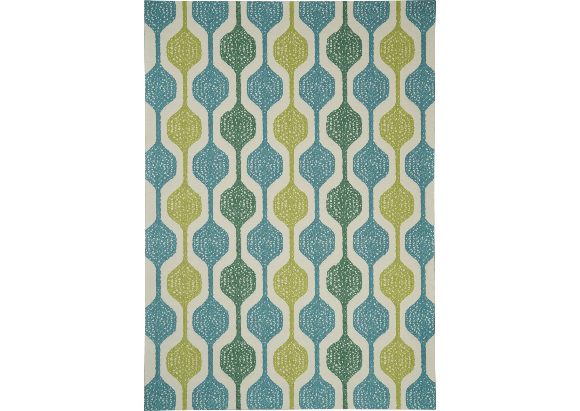 Waverly Sun N Shade SND70 Blue and Green 8'x11' Oversized Indoor-outdoor Rug,Nourison