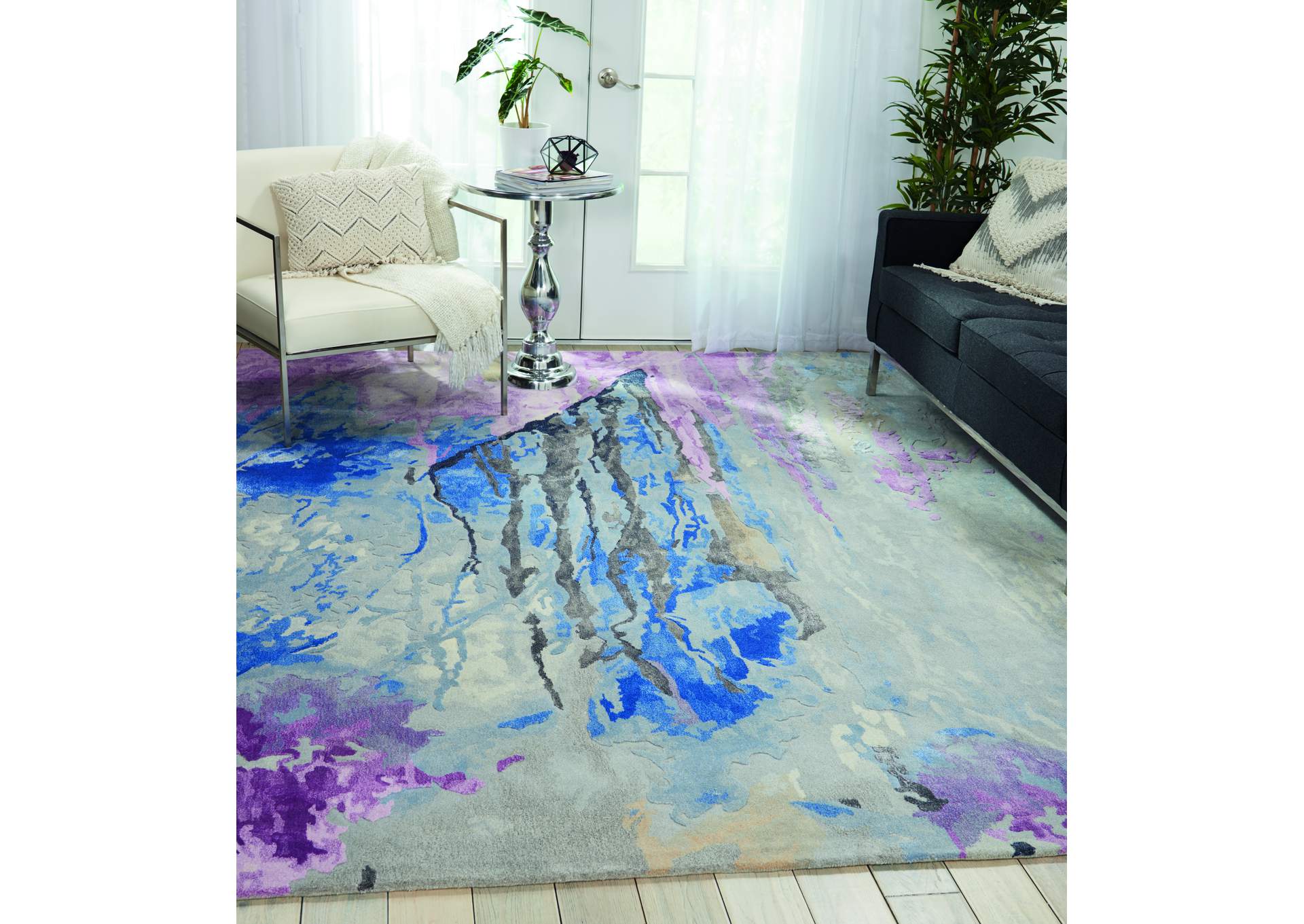 Nourison Prismatic 8'x10' Grey Multicolor Area Rug,Nourison