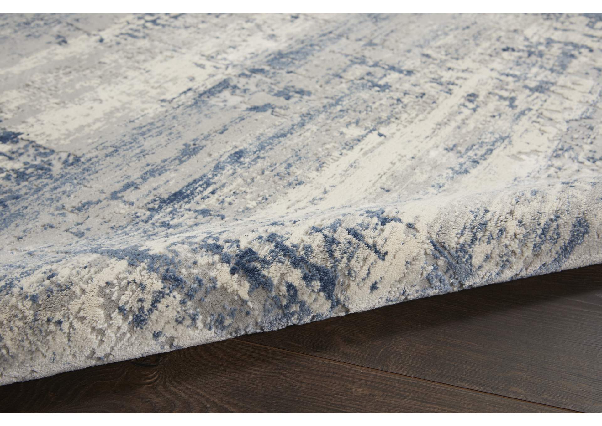 Nourison Rustic Textures RUS10 Blue and Grey 4'x6' Abstract Area Rug,Nourison