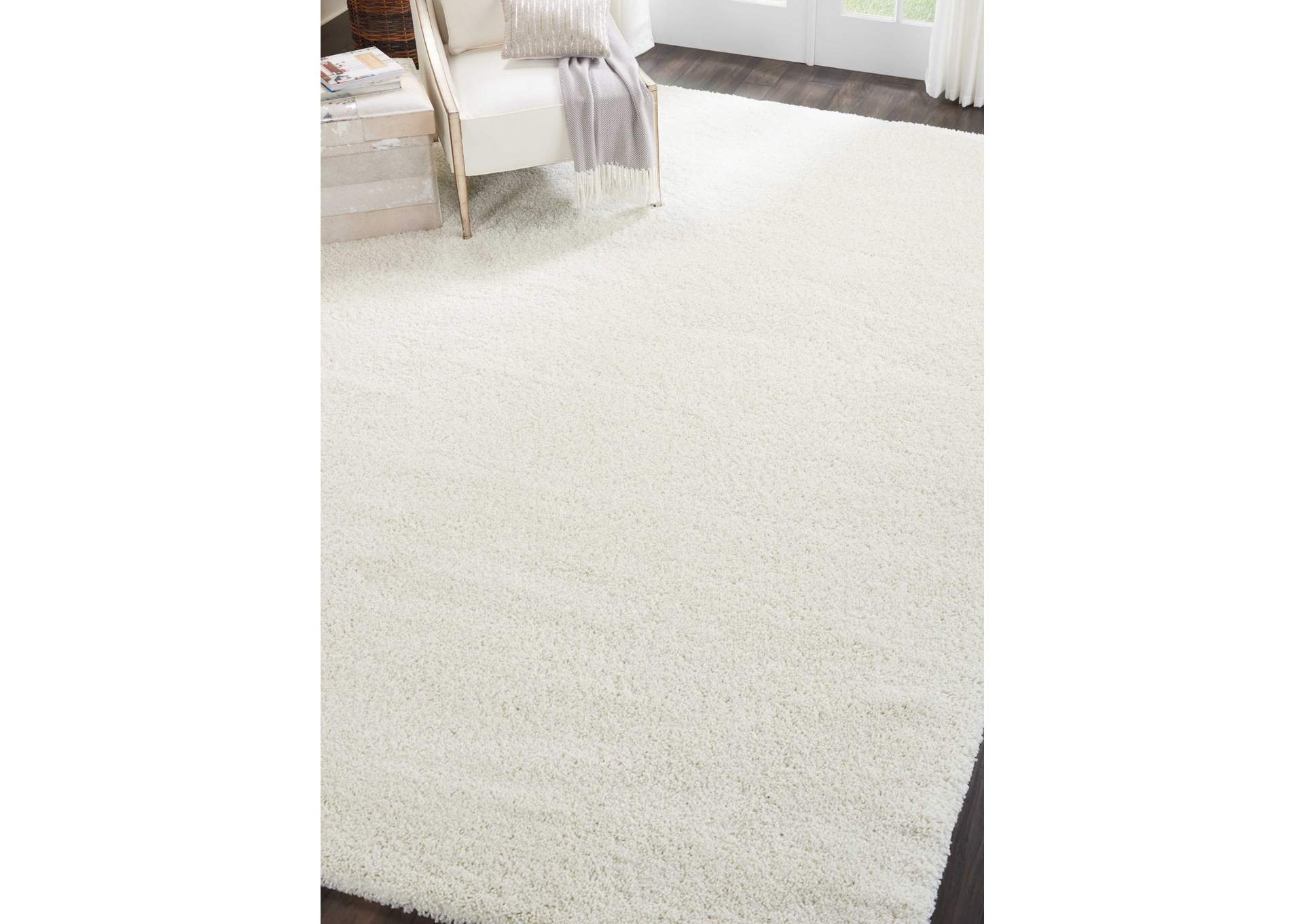 Nourison Malibu Shag MSG01 White 9'x12' Oversized Rug,Nourison