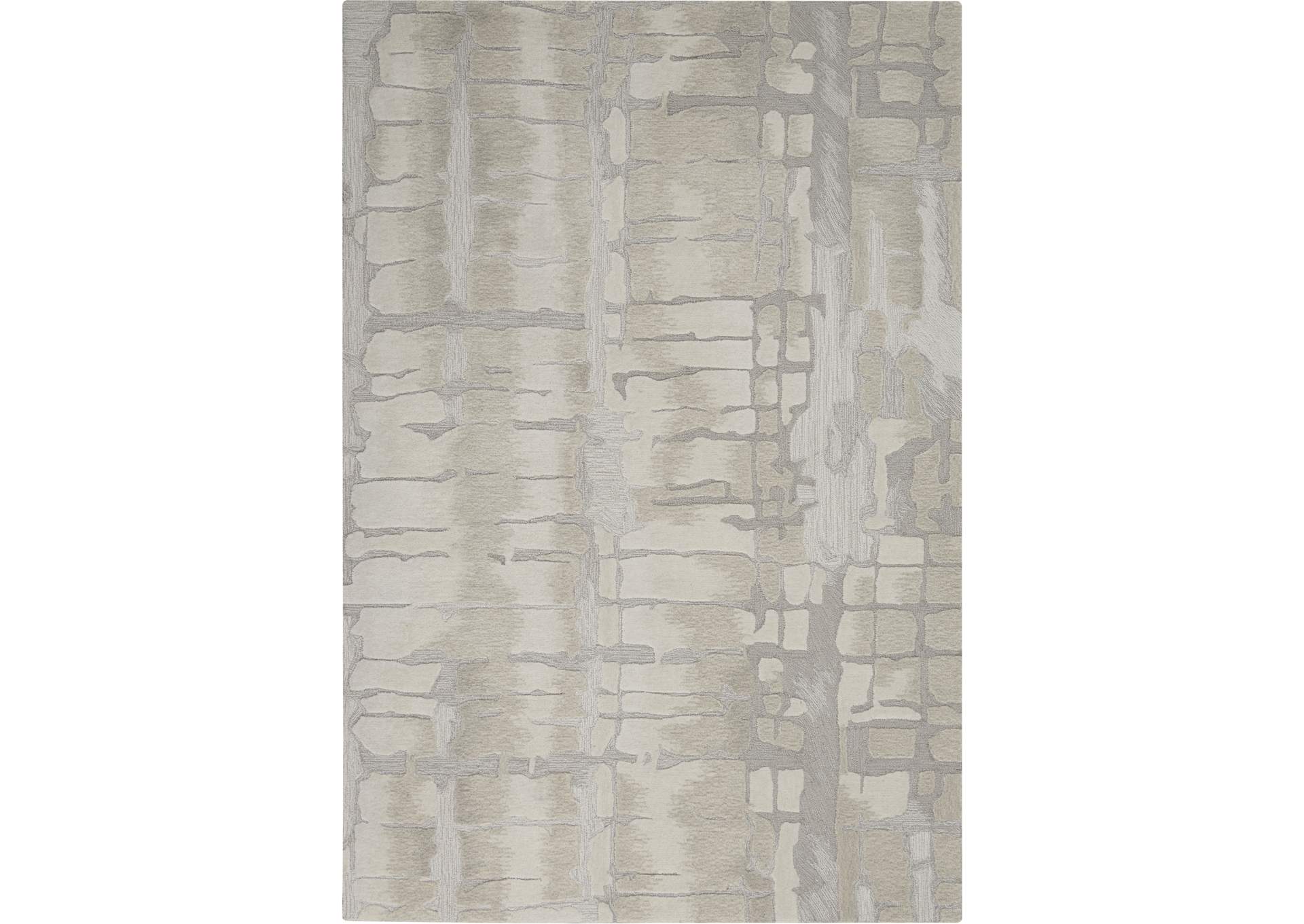 Nourison Symmetry SMM04 Ivory and Beige 4'x6' Area Rug,Nourison