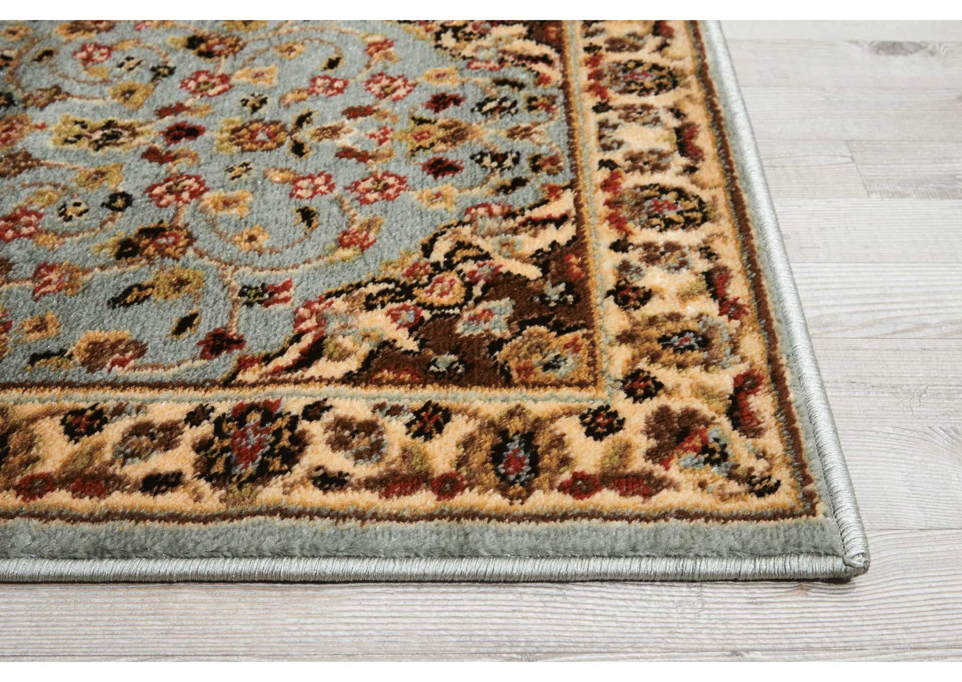 Nourison Delano DEL04 Blue 8' Runner Hallway Rug,Nourison