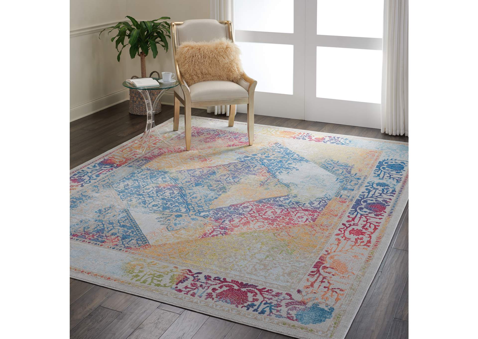Nourison Ankara Global ANR04 Multicolor 9'x12' Oversized Low-pile Rug,Nourison