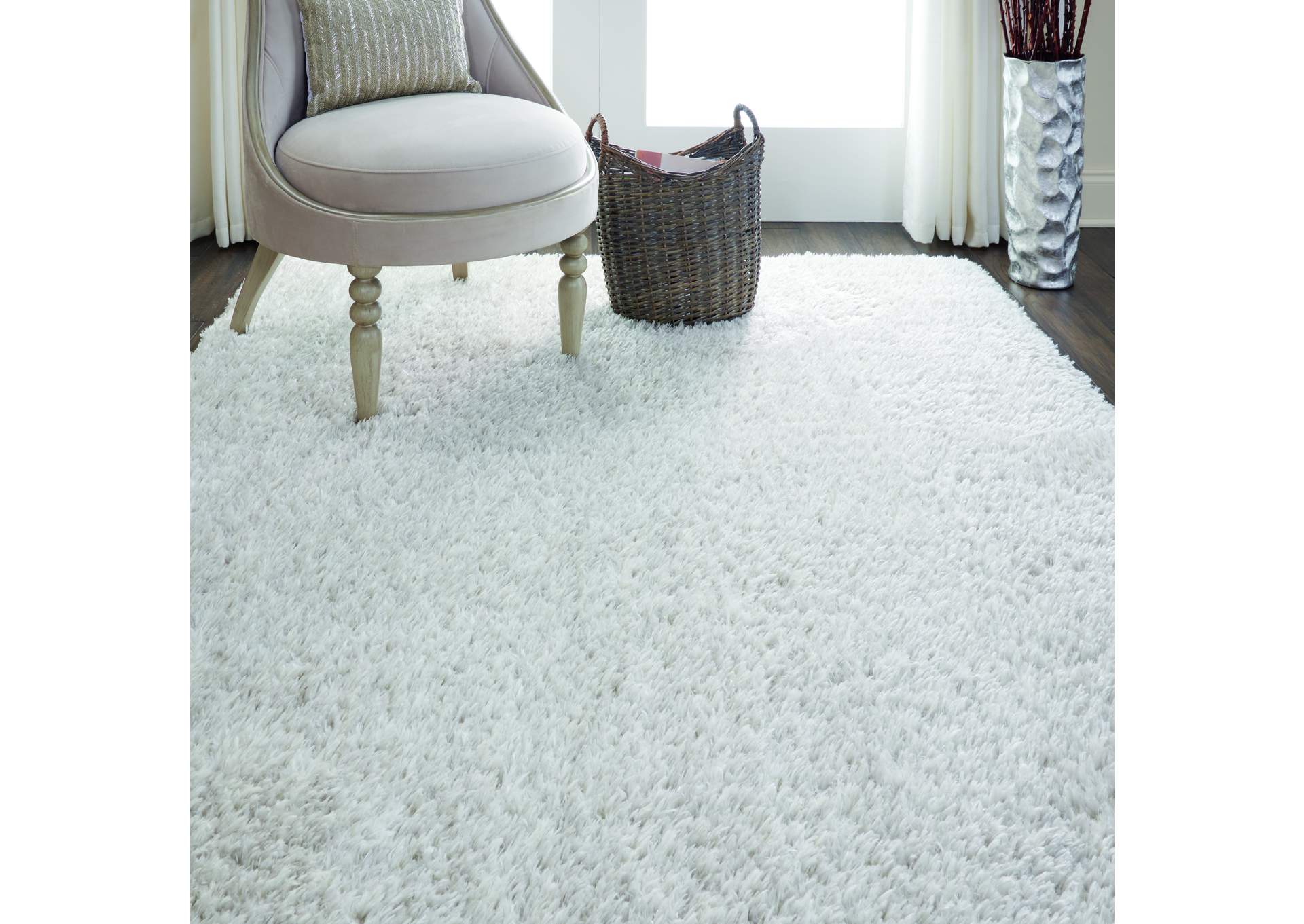 Nourison Luxe Shag LXS01 Grey 4'x6' Flokati Area Rug,Nourison