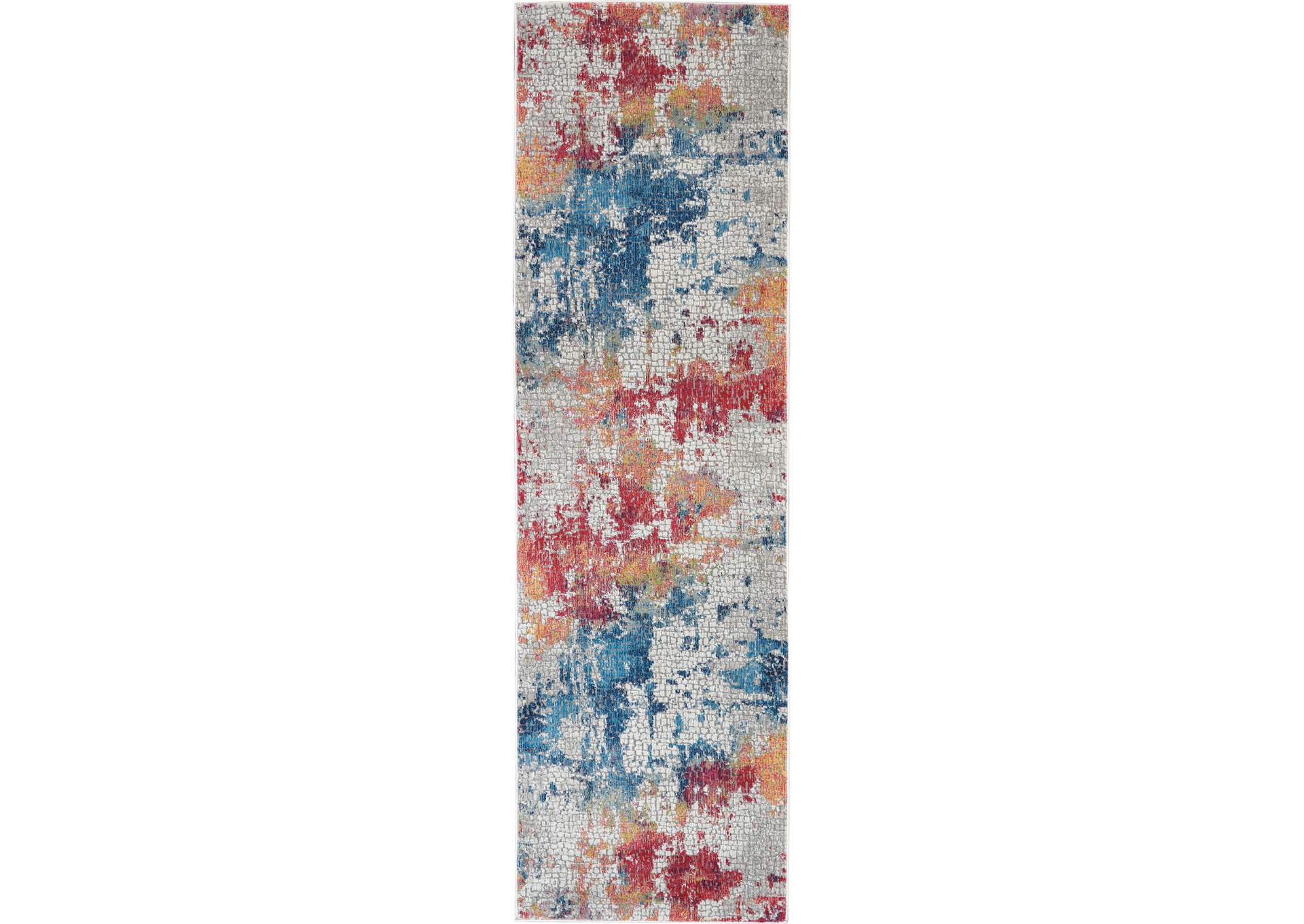 Nourison Ankara Global ANR10 Multicolor 8' Runner Textured Hallway Rug,Nourison
