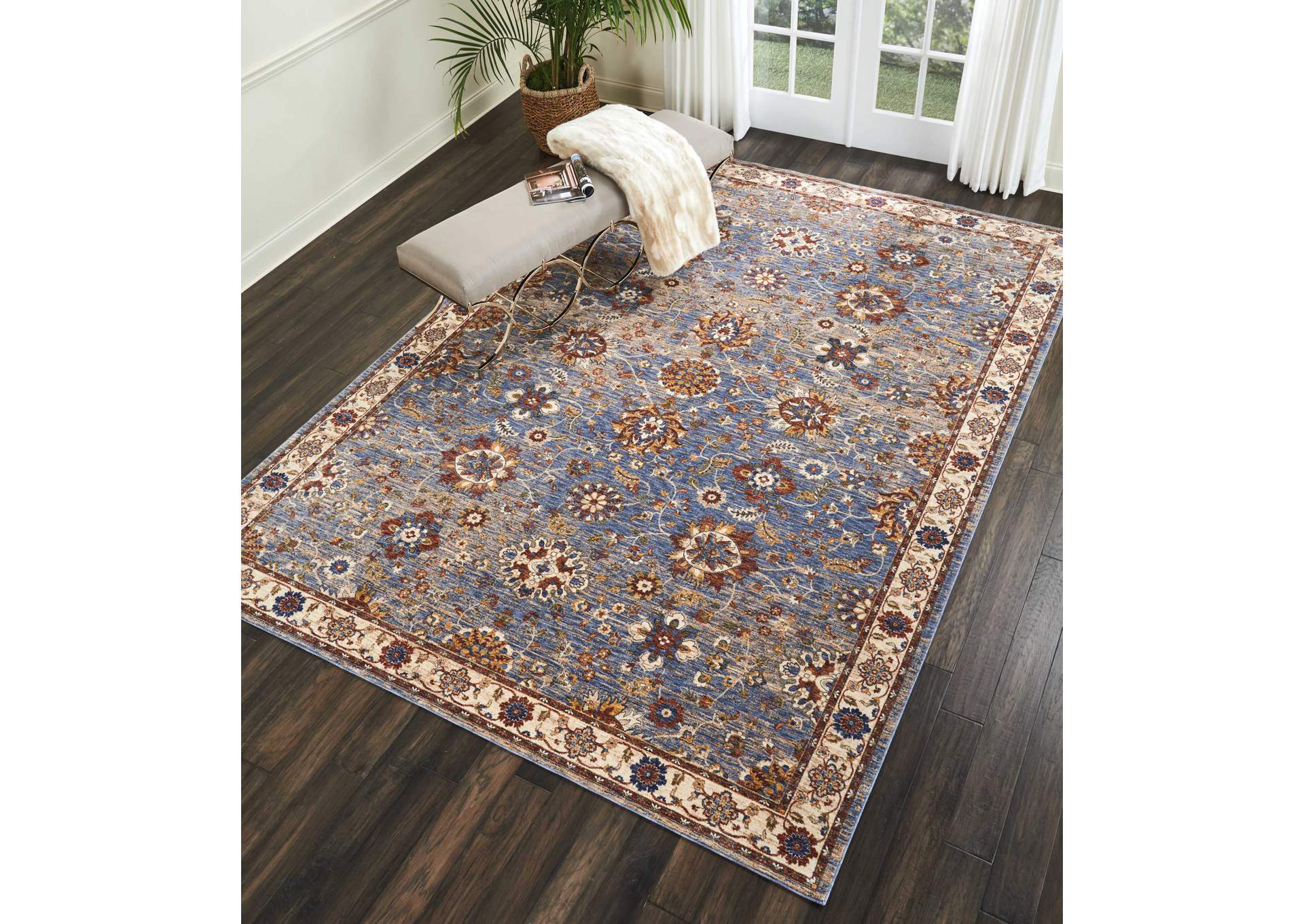 Nourison Lagos LAG04 Light Blue Multicolor 8'x12' Oversized Low-pile Rug,Nourison