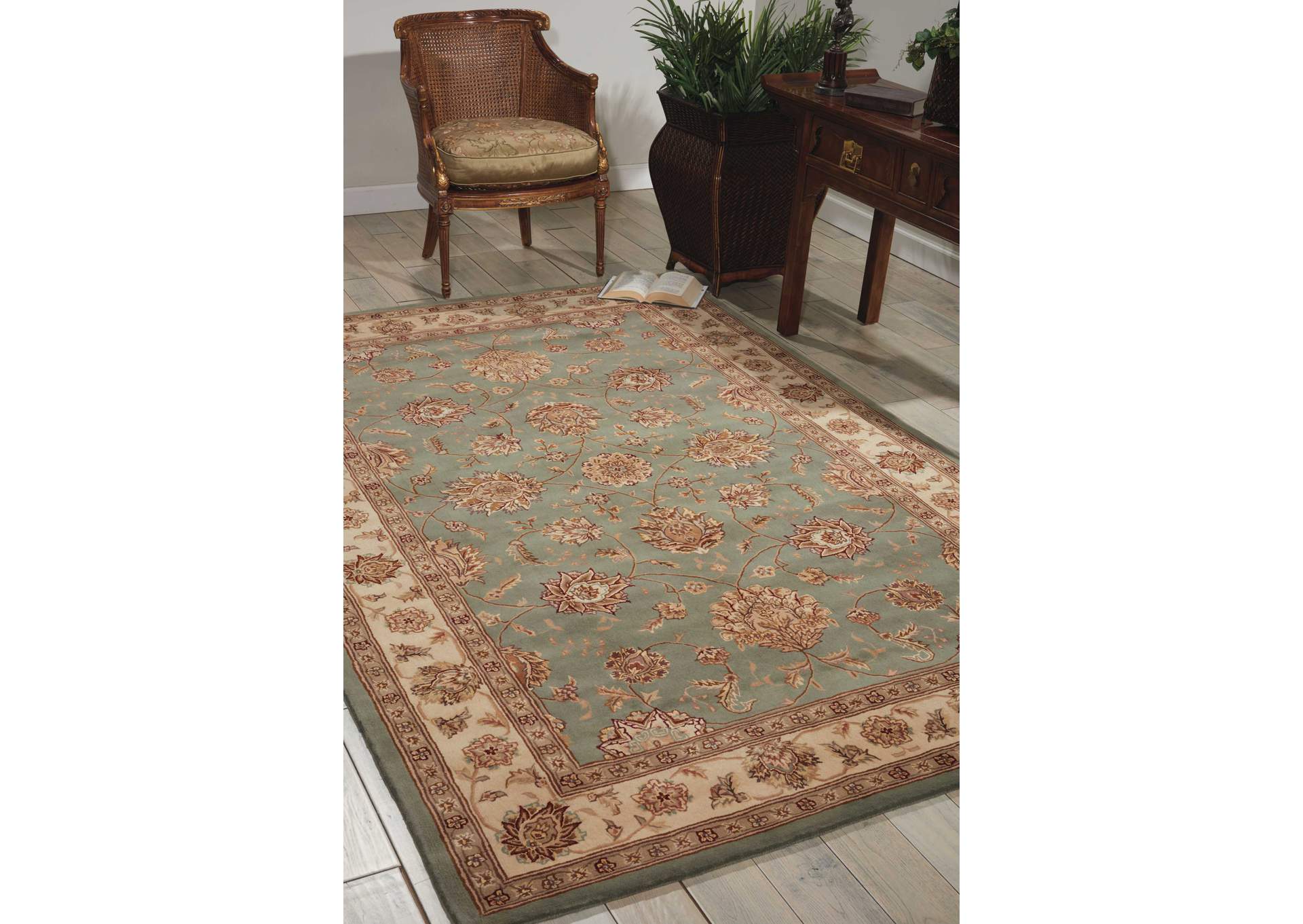 Nourison 2000 2210 Blue 8' Runner Area Rug,Nourison
