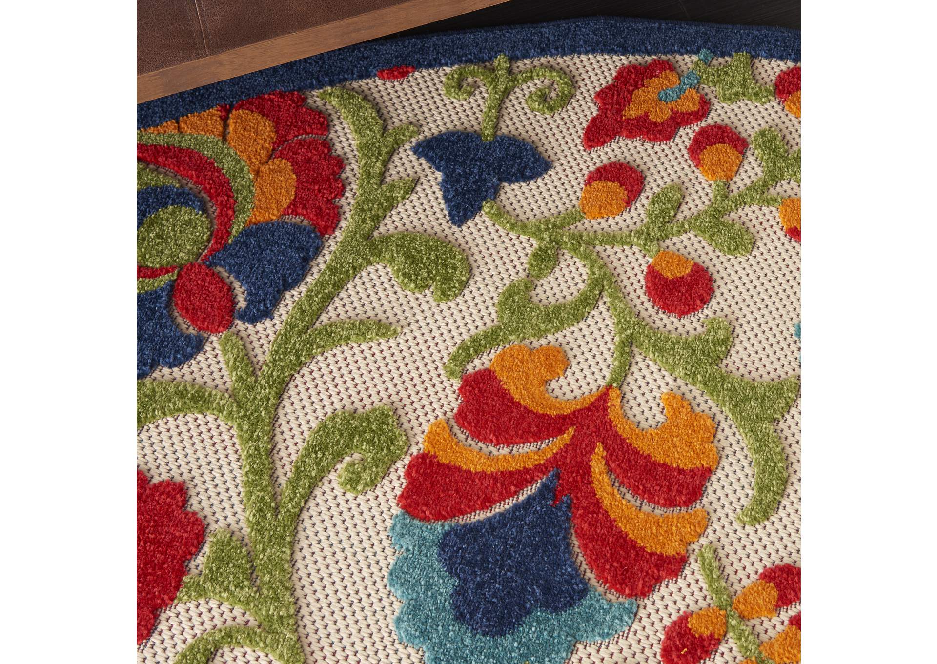 Nourison Aloha ALH17 Multicolor 8' Round Large Indoor-outdoor Rug,Nourison