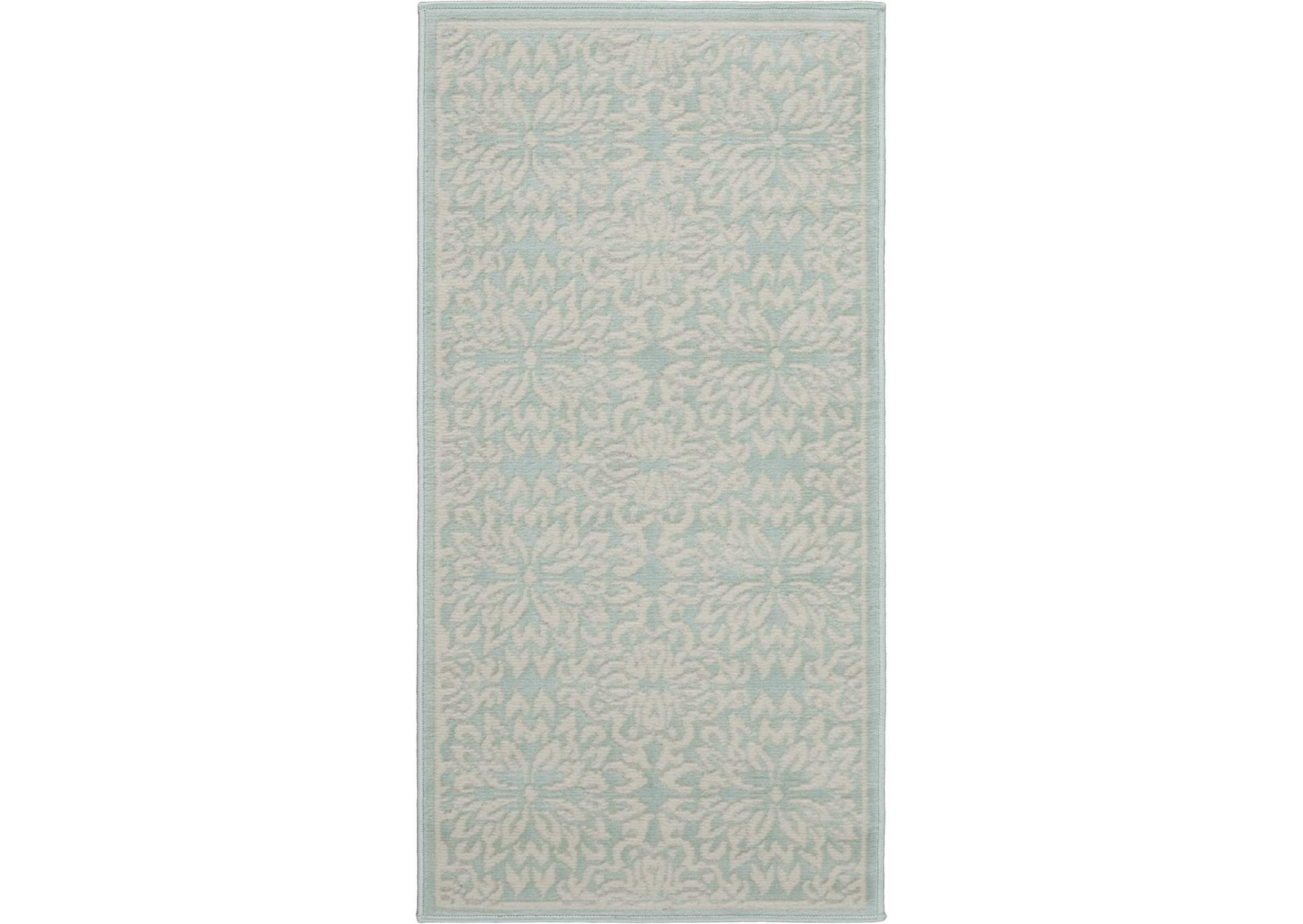 Nourison Jubilant 2' x 4' Small Aqua Floral Area Rug,Nourison