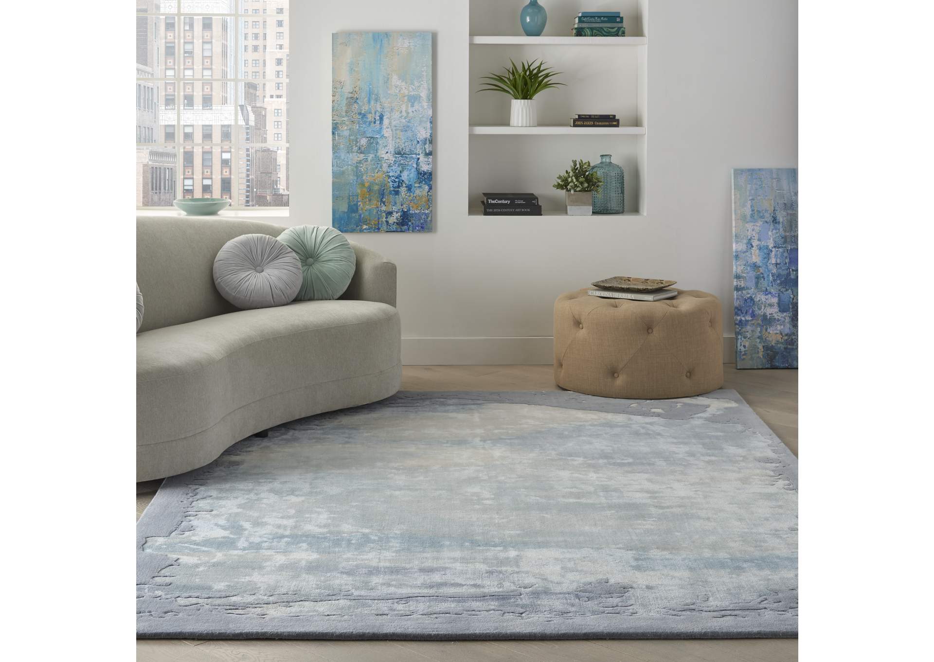 Nourison Prismatic 8'x10' Seafoam Silver Area Rug,Nourison