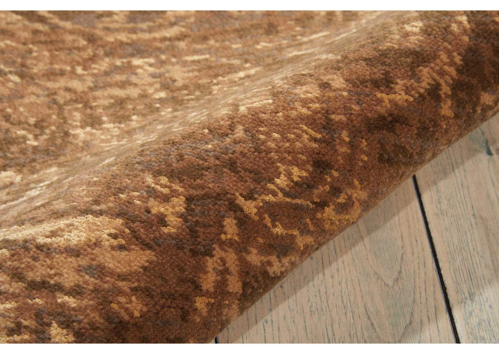 Nourison Silken Allure SLK19 Brown 10' Runner Hallway Rug,Nourison