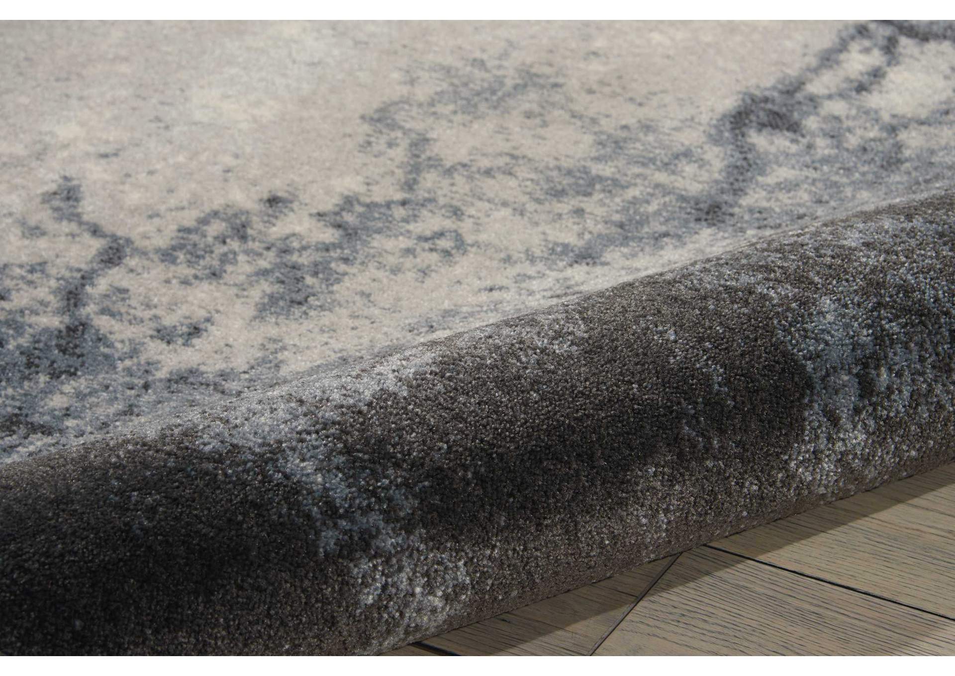 Nourison Maxell MAE01 Grey and White 8'x11' Oversized Rug,Nourison