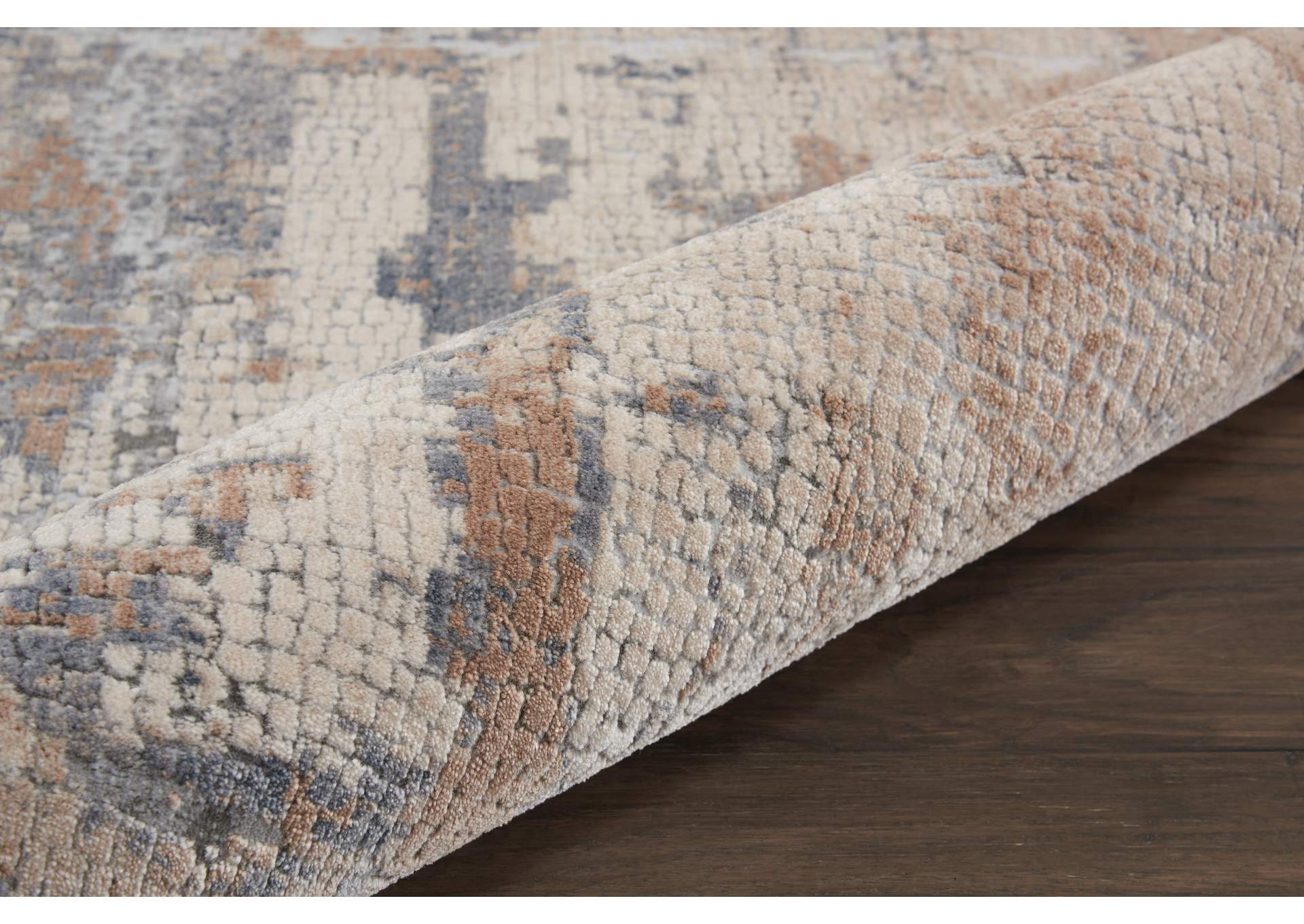 Nourison Rustic Textures RUS06 Beige and Grey 8'x11' Oversized Rug,Nourison