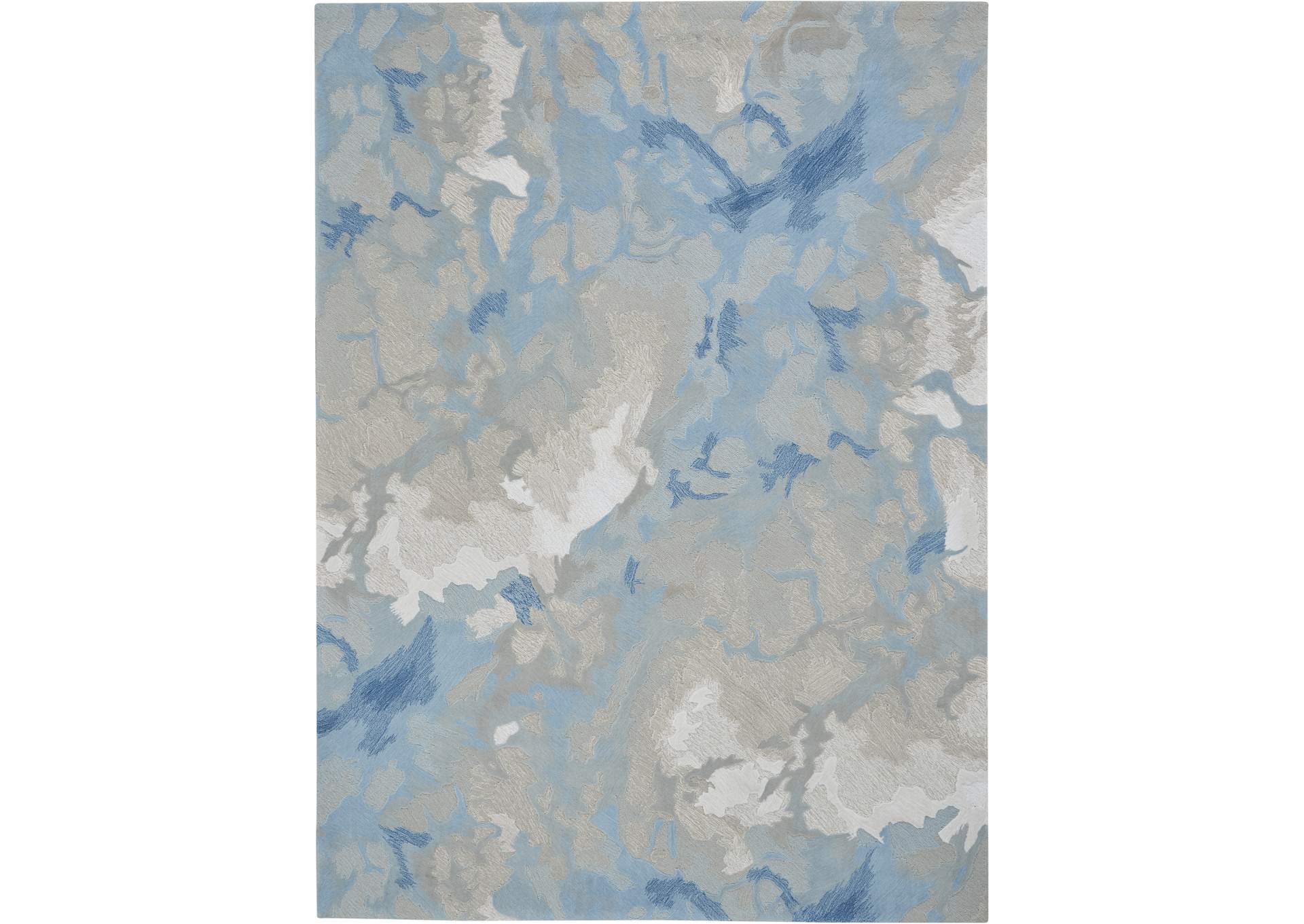Nourison Symmetry SMM07 Beige and Blue 9'x12' Oversized Textured Rug,Nourison