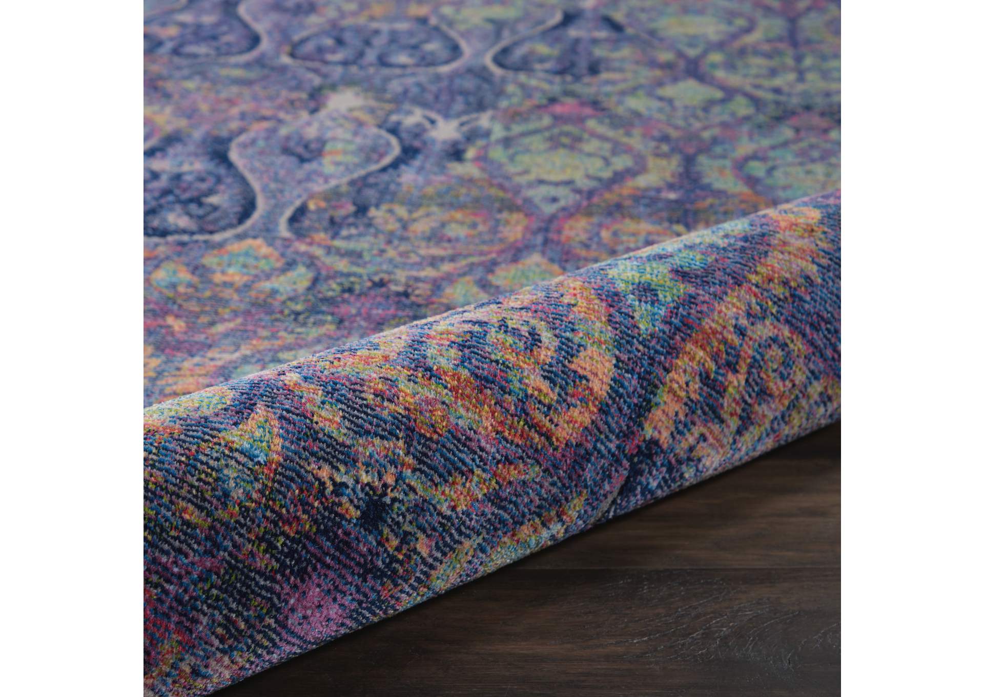 Nourison Ankara Global ANR08 Navy Blue Multicolor 8'x10' Large Low-pile Rug,Nourison