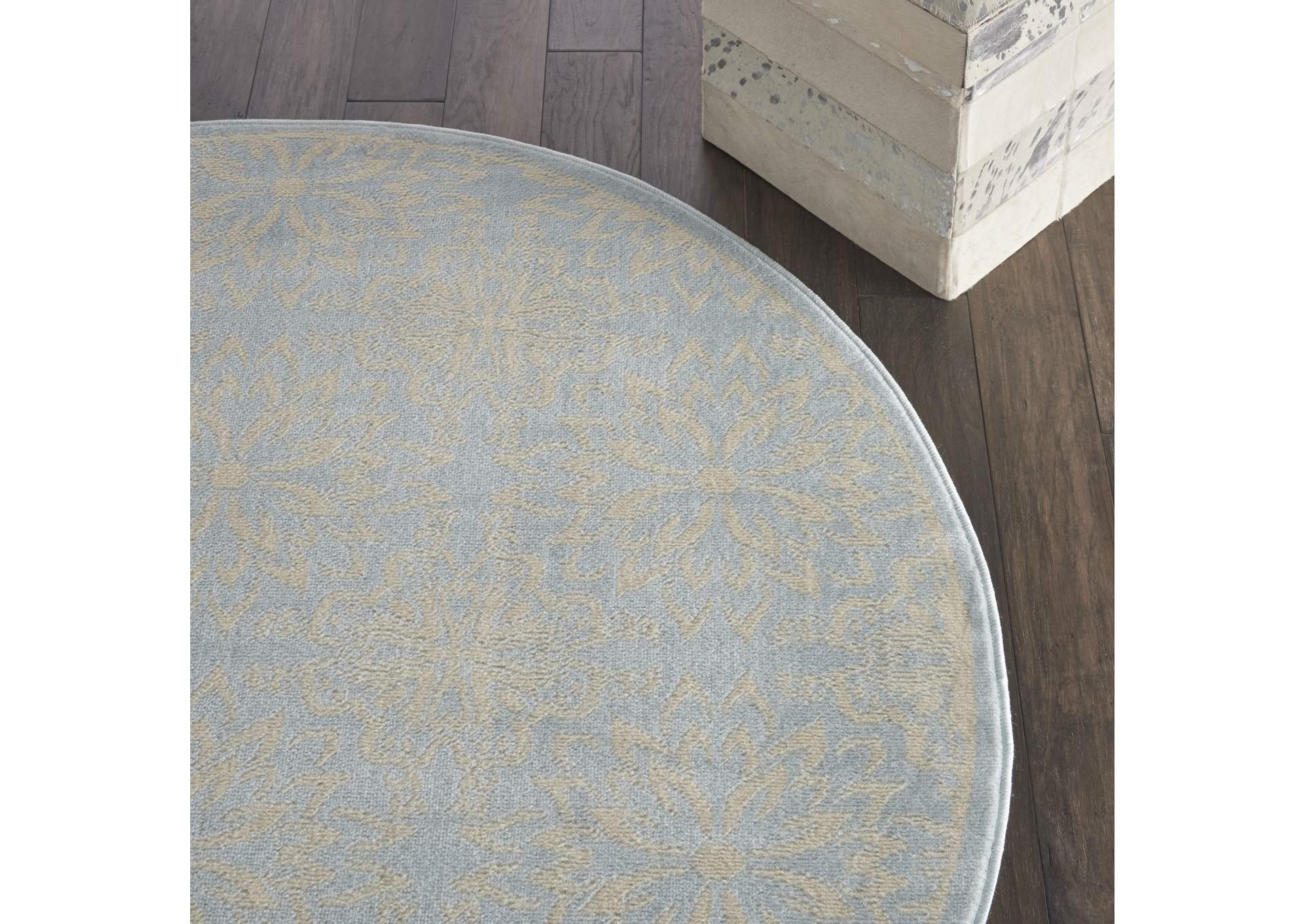 Nourison Jubilant JUB06 Light Blue 5' Round Beach Area Rug,Nourison
