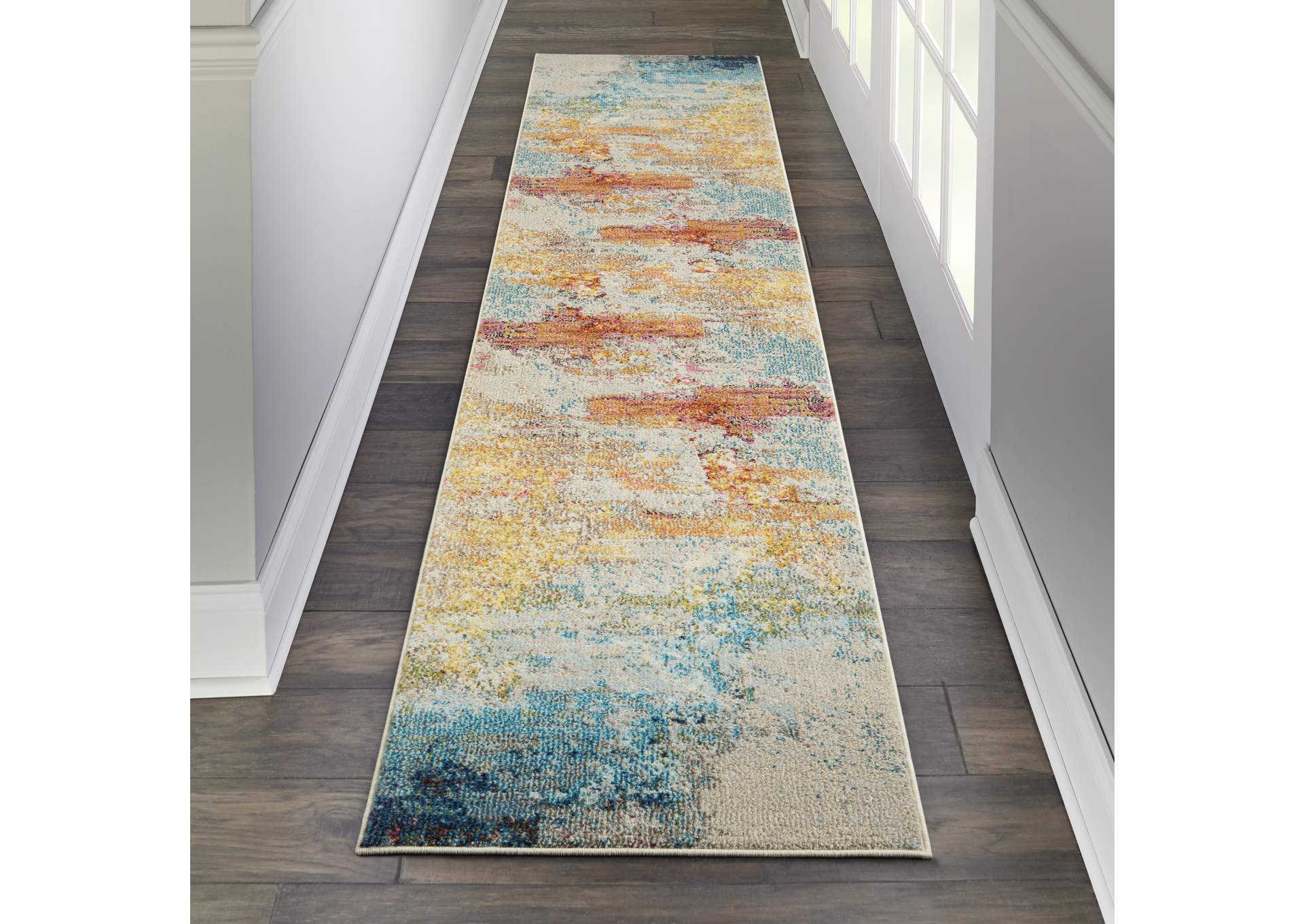 Nourison Celestial CES02 Multicolor 10' Runner Hallway Rug,Nourison