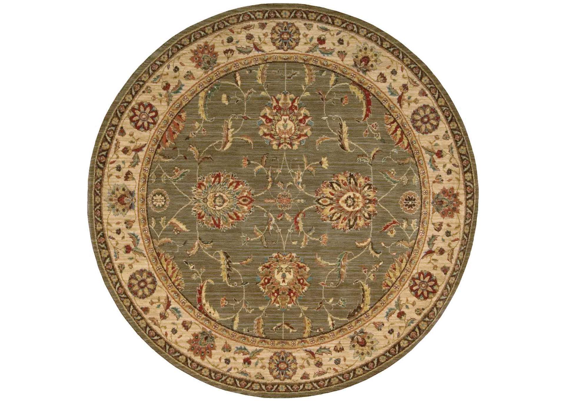 Nourison Living Treasures LI04 Green 6' Round Area Rug,Nourison