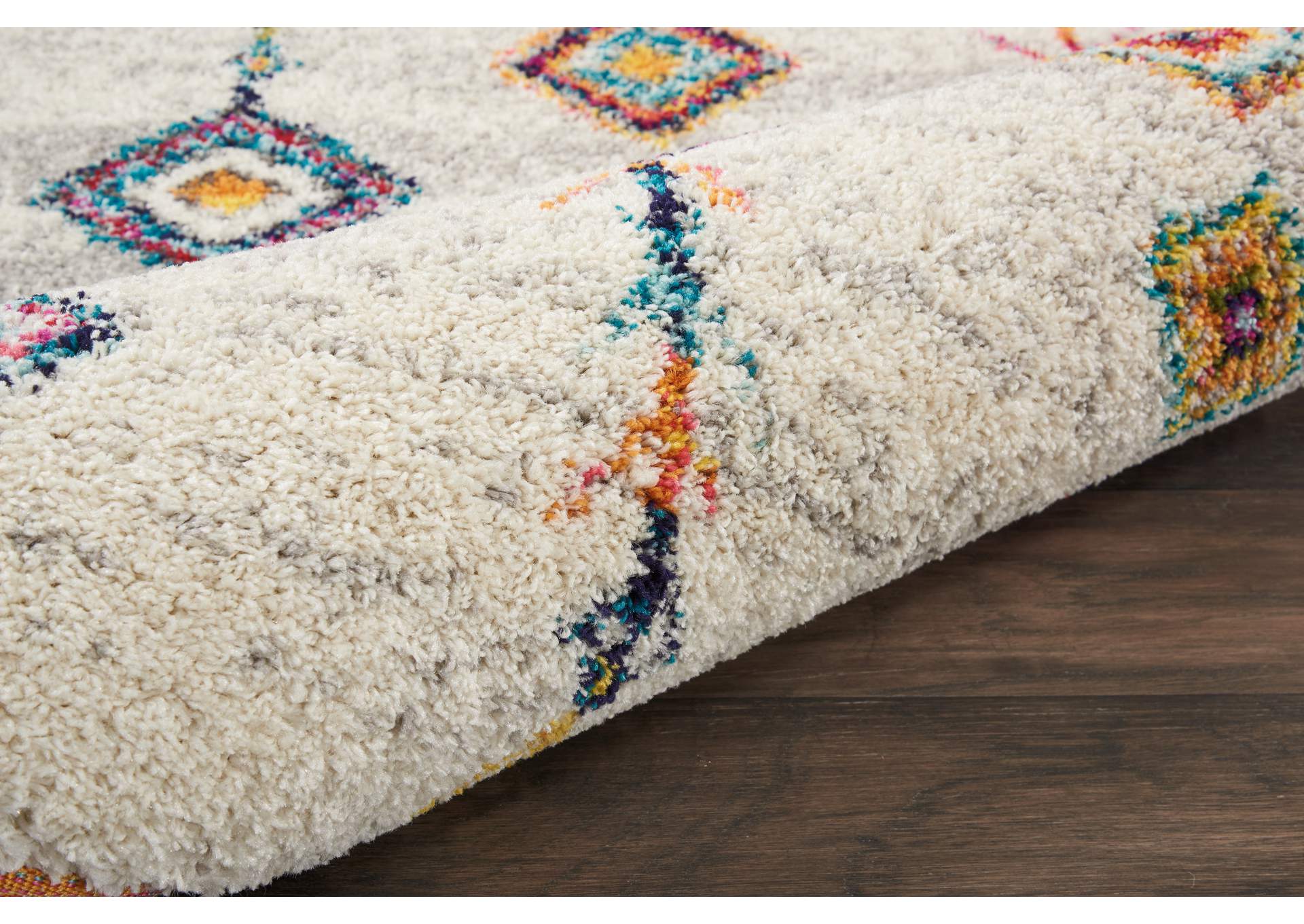 Nourison Nomad NMD04 Grey Multicolor 8' Runner Hallway Rug,Nourison