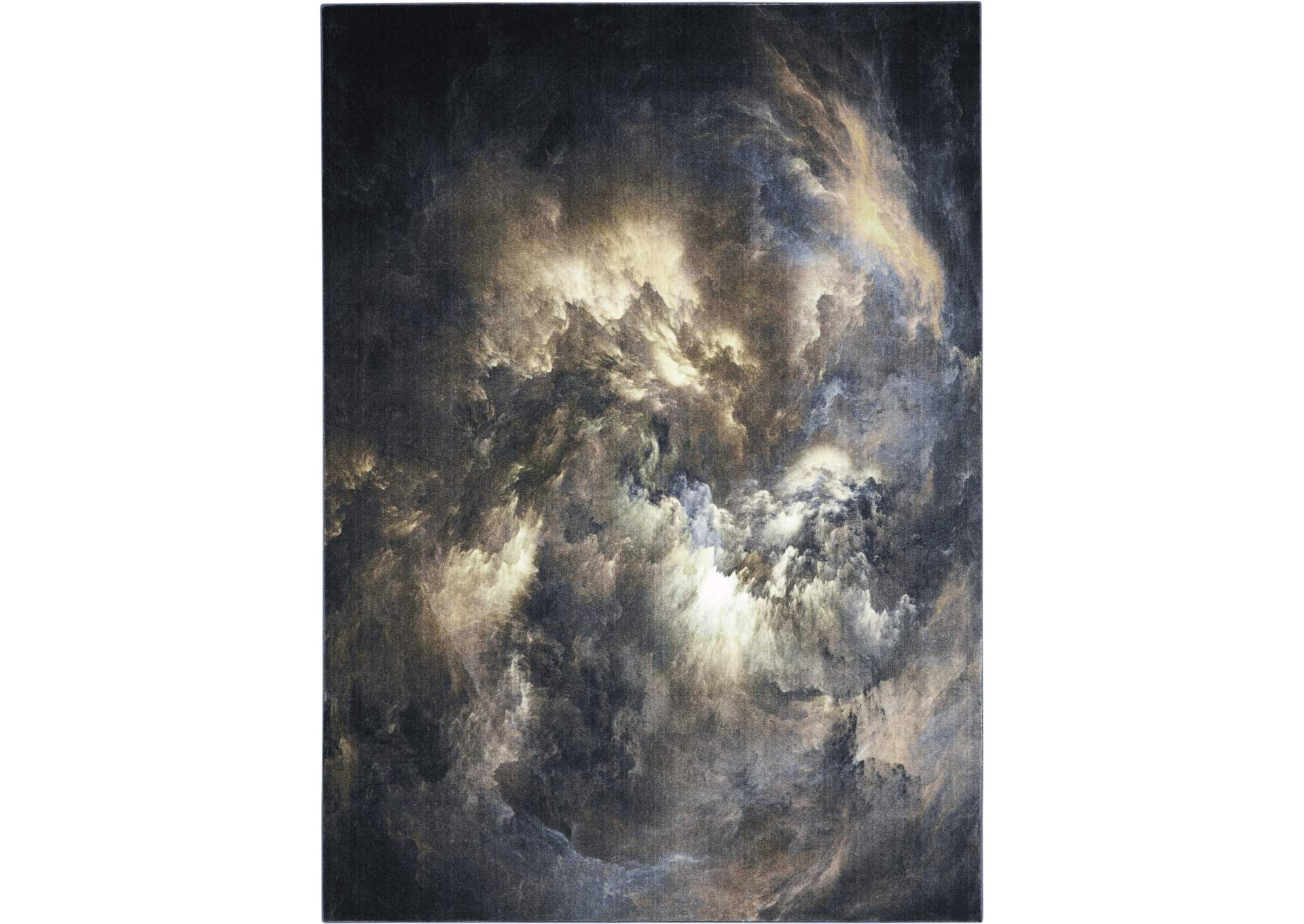 Nourison Le Reve LER07 Brown and Grey 9'x12' Oversized Storm Clouds Rug,Nourison