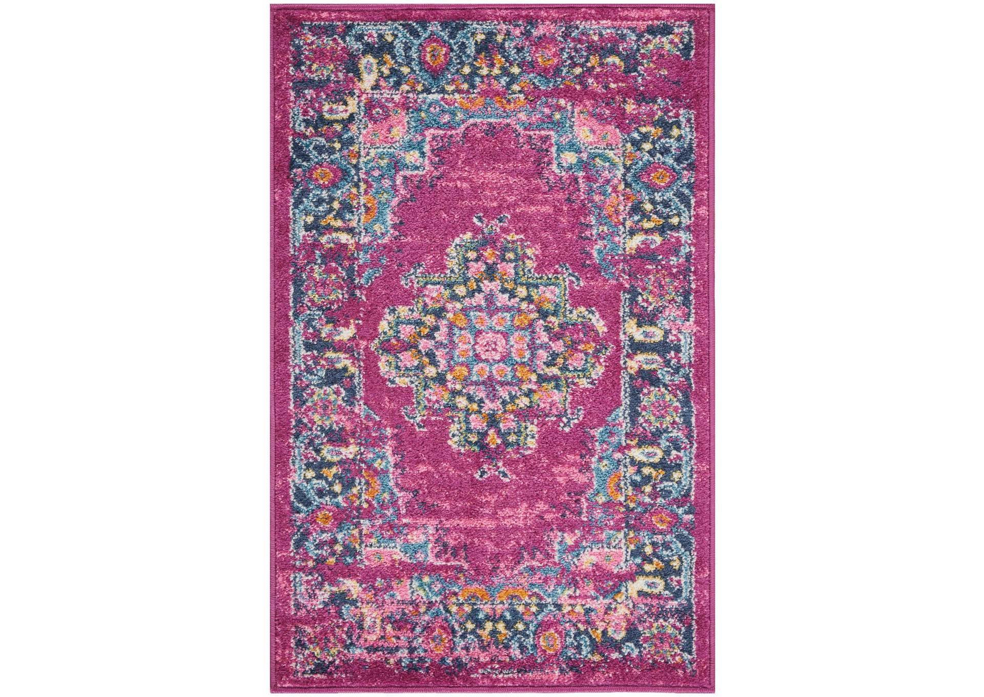 Nourison Passion 2' X 3' Pink Boho Area Rug,Nourison