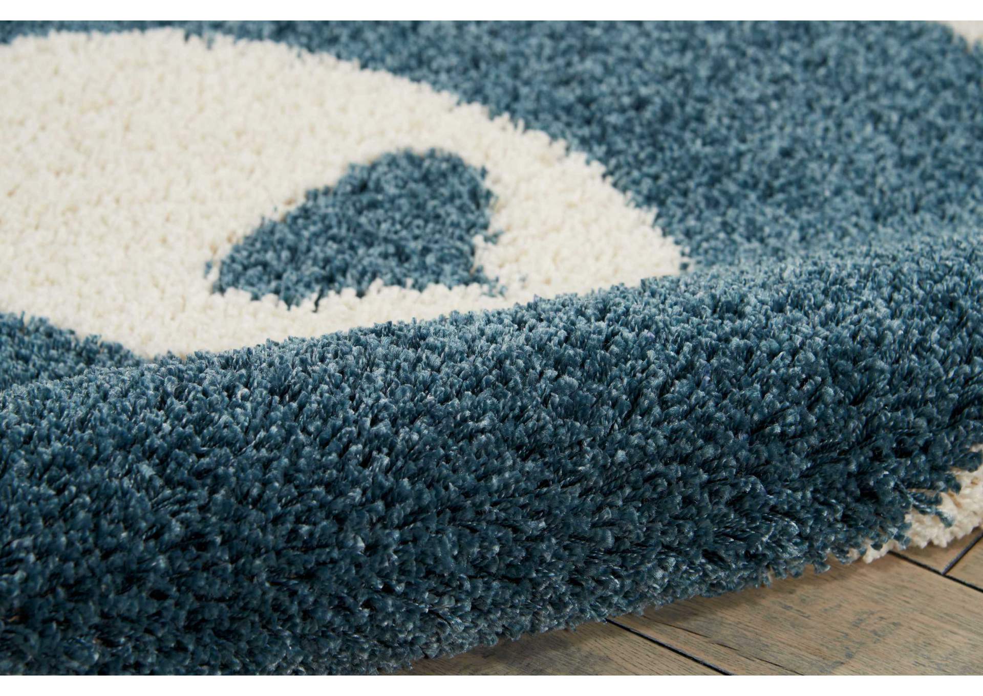 Nourison Hudson DS100 Blue 4' Freeform Area Rug,Nourison