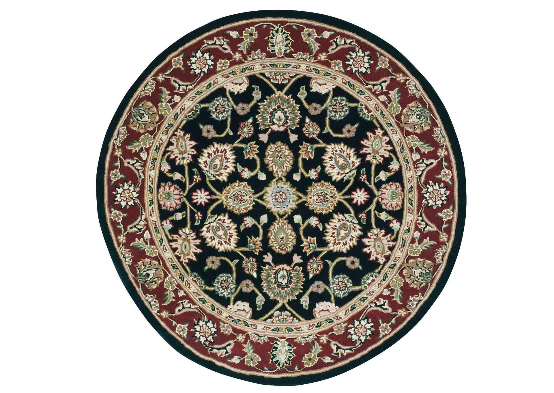 Nourison 2000 2017 Black 4' Round Area Rug,Nourison