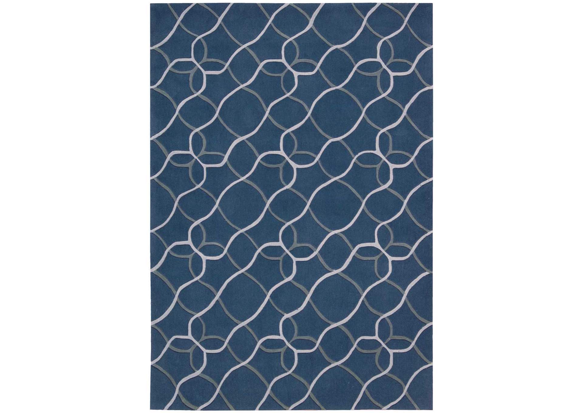 Nourison Contour CON41 Blue 5'x8' Area Rug,Nourison