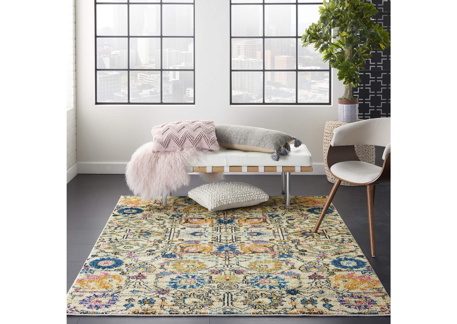 Nourison Passion 4' x 6' Ivory Multicolor Area Rug,Nourison