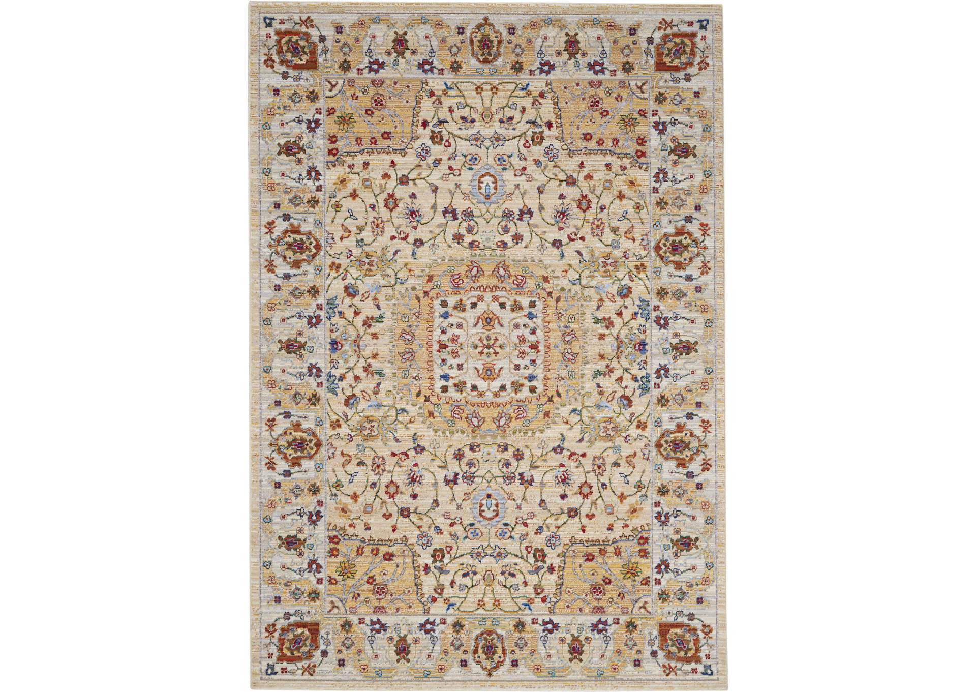 Nourison Majestic 6'x8' Light Orange Multicolor Persian Area Rug,Nourison