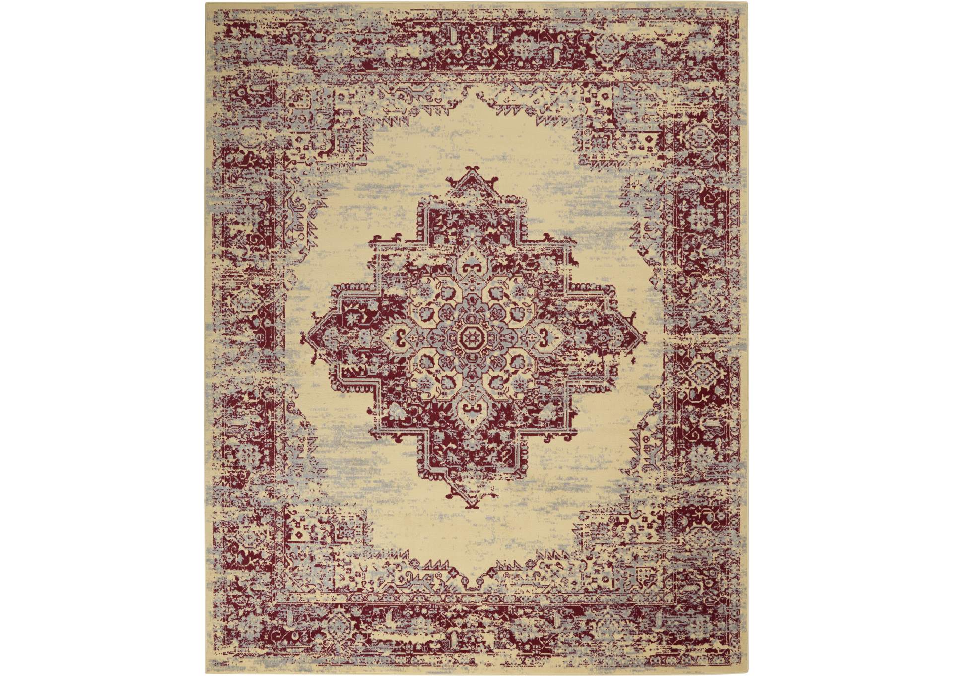 Nourison Grafix GRF14 Red and White 8'x10' Large Rug,Nourison