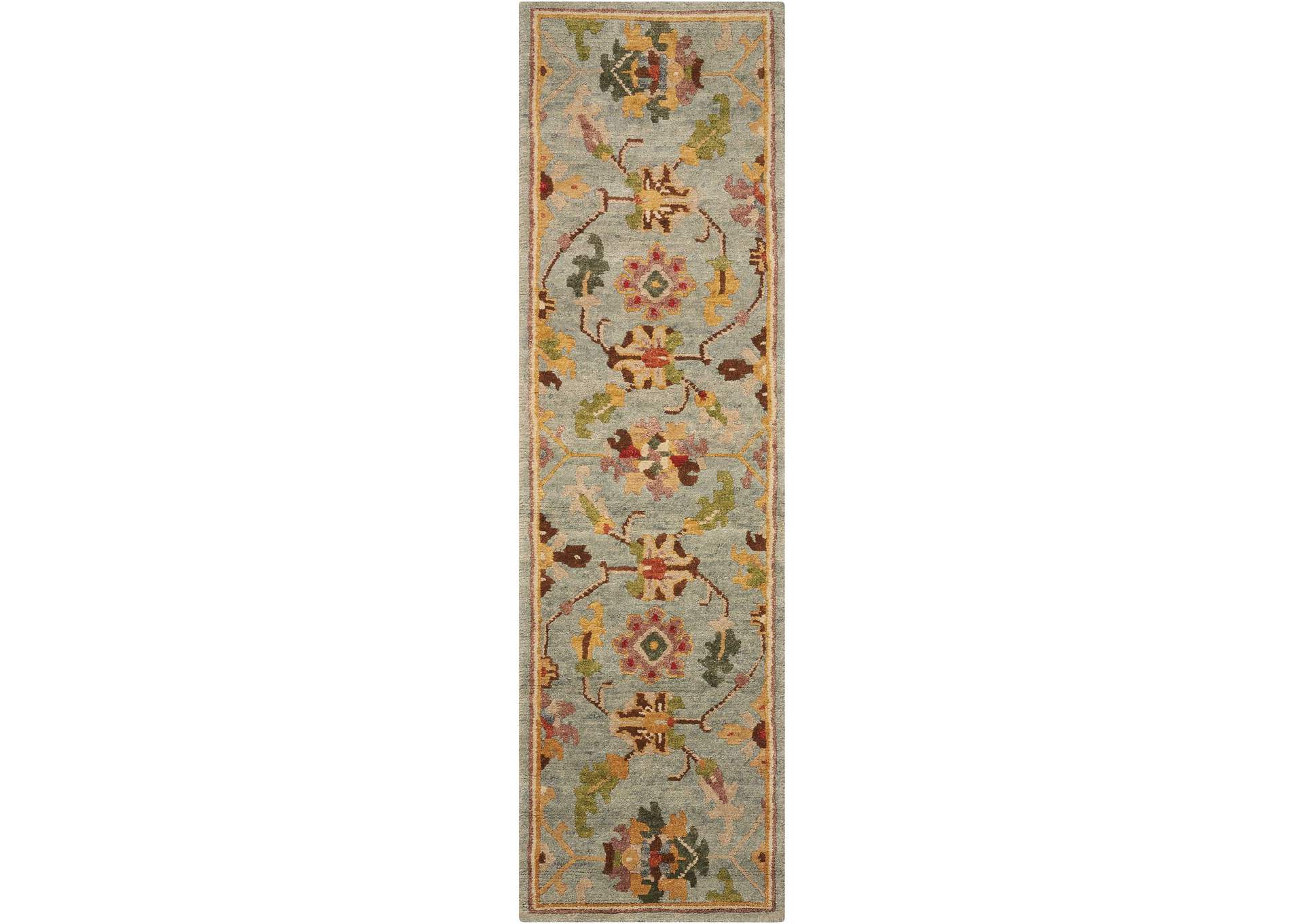 Nourison Tahoe TA13 Green 8' Runner Hallway Rug,Nourison