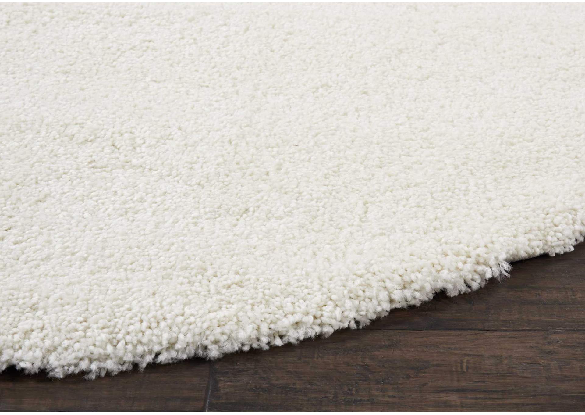 Nourison Malibu Shag MSG01 White 4' Round Area Rug,Nourison