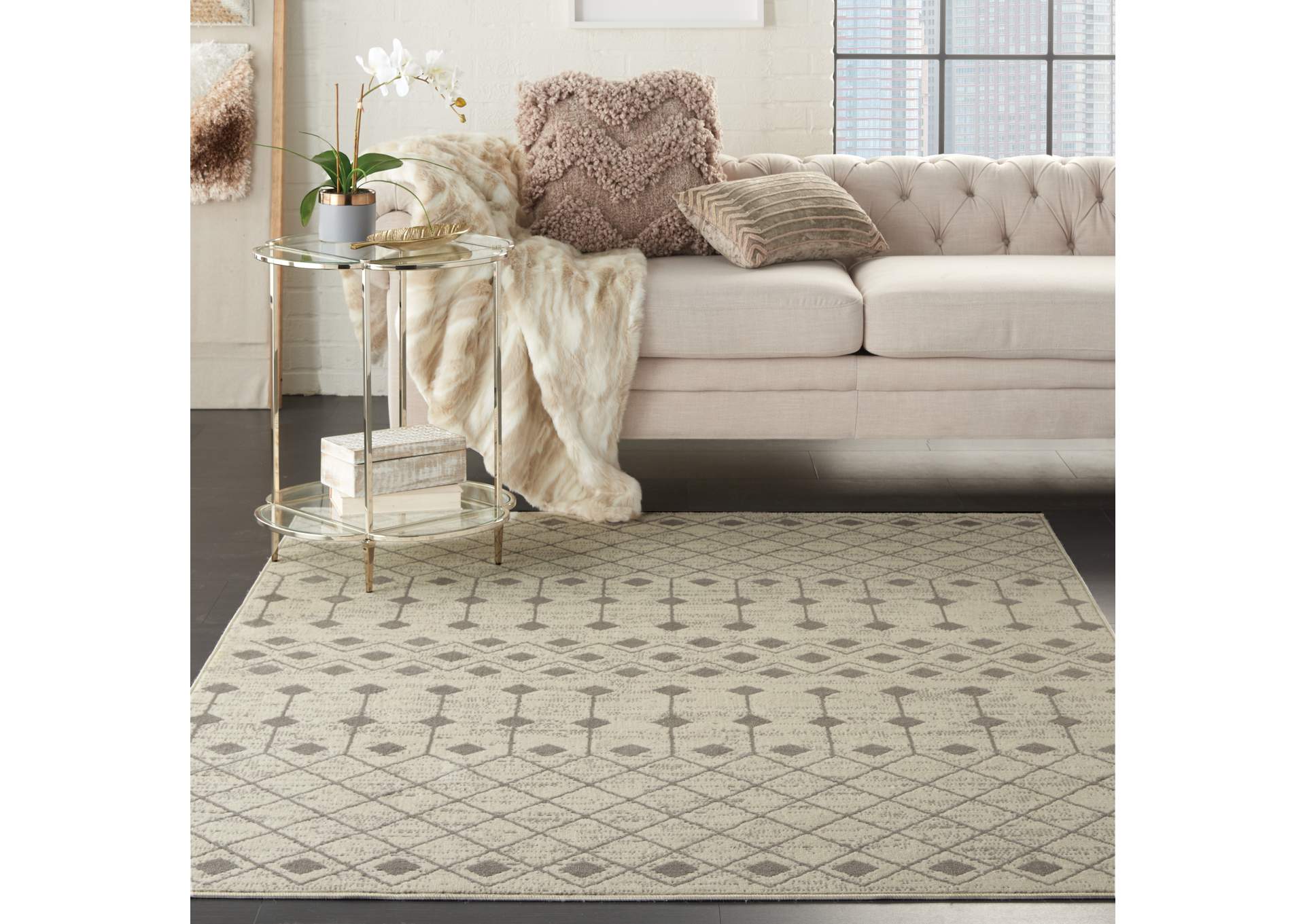 Nourison Grafix 5'x7' Ivory Area Rug,Nourison