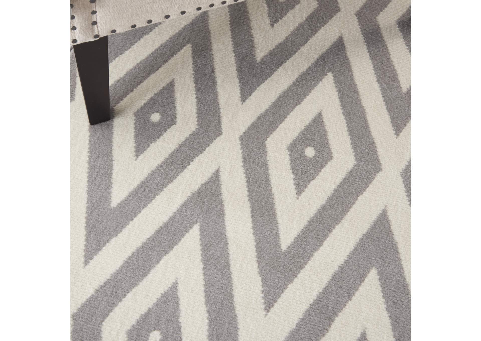 Nourison Grafix GRF18 Grey and White 5'x7' Area Rug,Nourison
